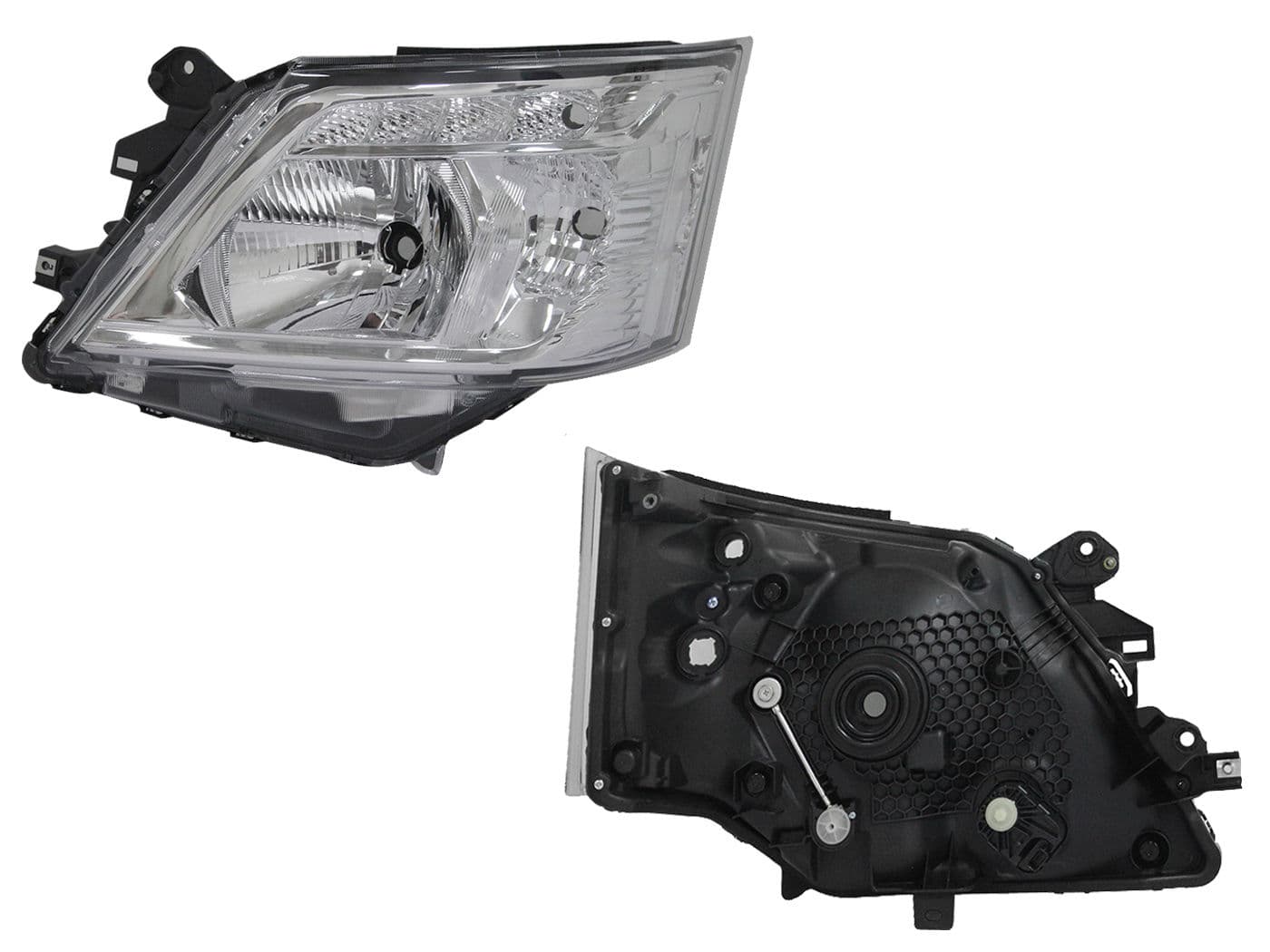 Faro Izquierdo Nissan NV-350 2019-2025 Con Motor Fondo Cromado