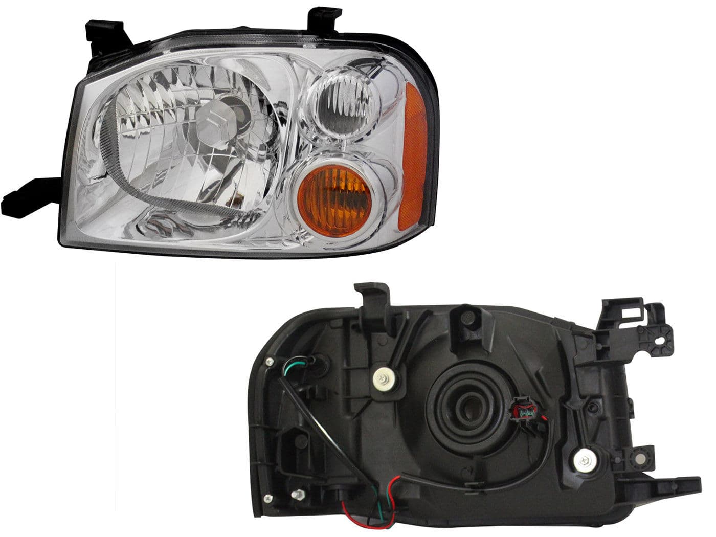 Faro Izquierdo Nissan NP-300 (D-22) 2/4WD 2008-2015 Cuarto Ámbar Fondo Cromado