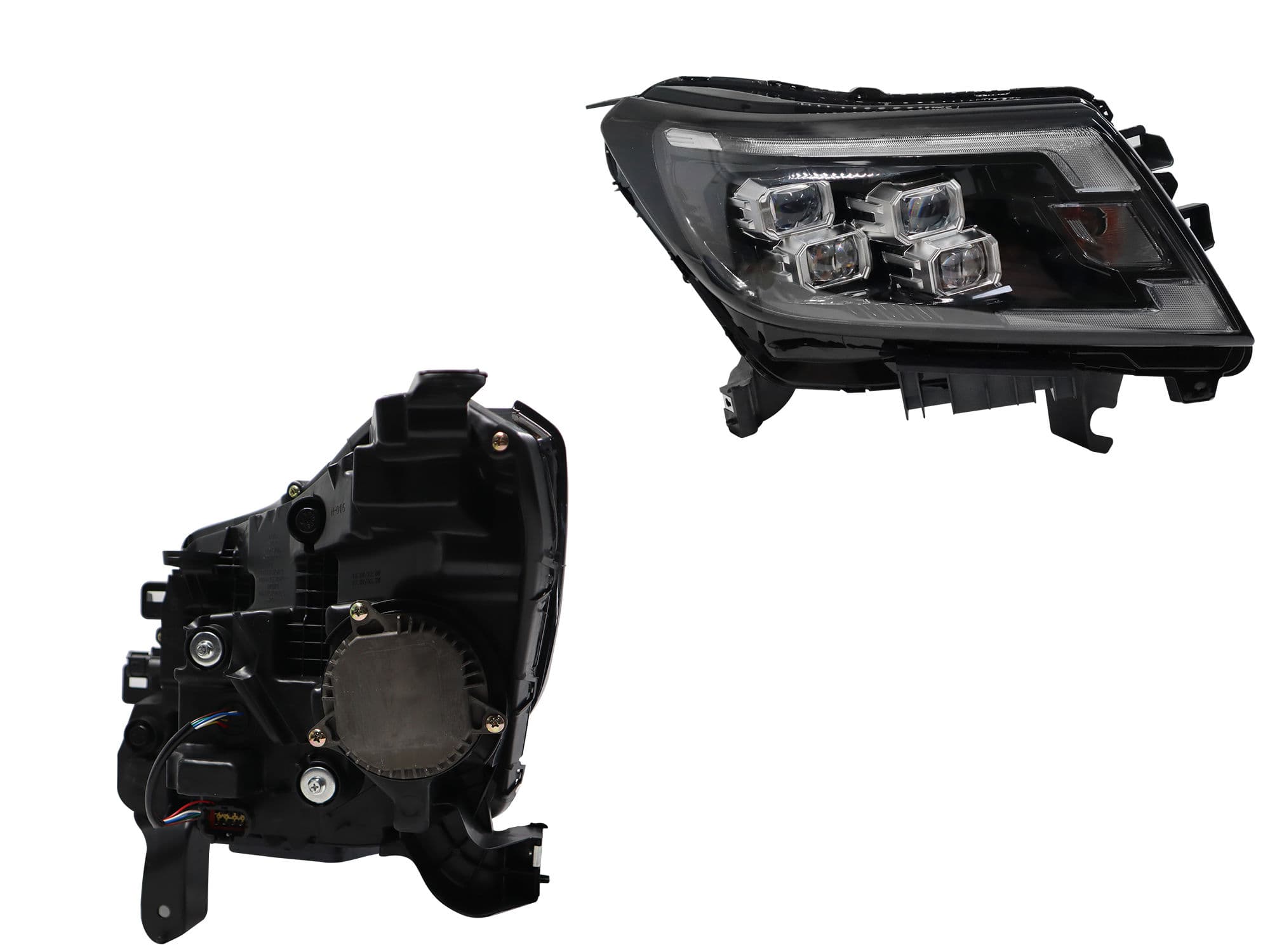 Faro Derecho Nissan NP-300 FRONTIER 4WD 2021-2025 Con Lupa Con Led Fondo Cromado