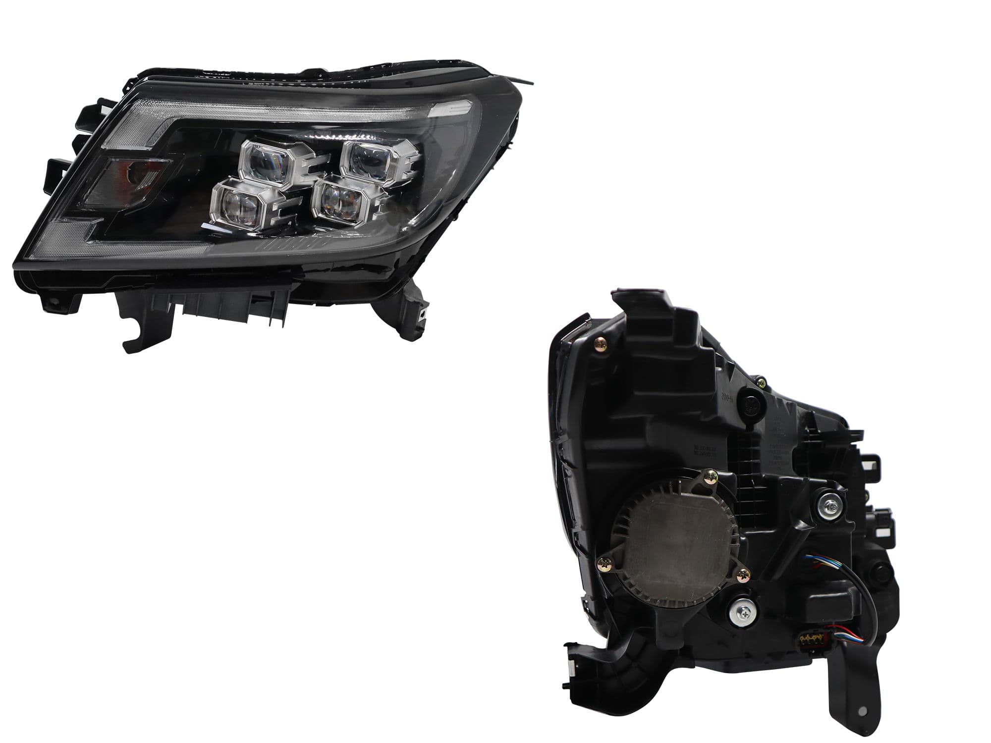 Faro Izquierdo Nissan NP-300 FRONTIER 4WD 2021-2025 Con Lupa Con Led Fondo Cromado
