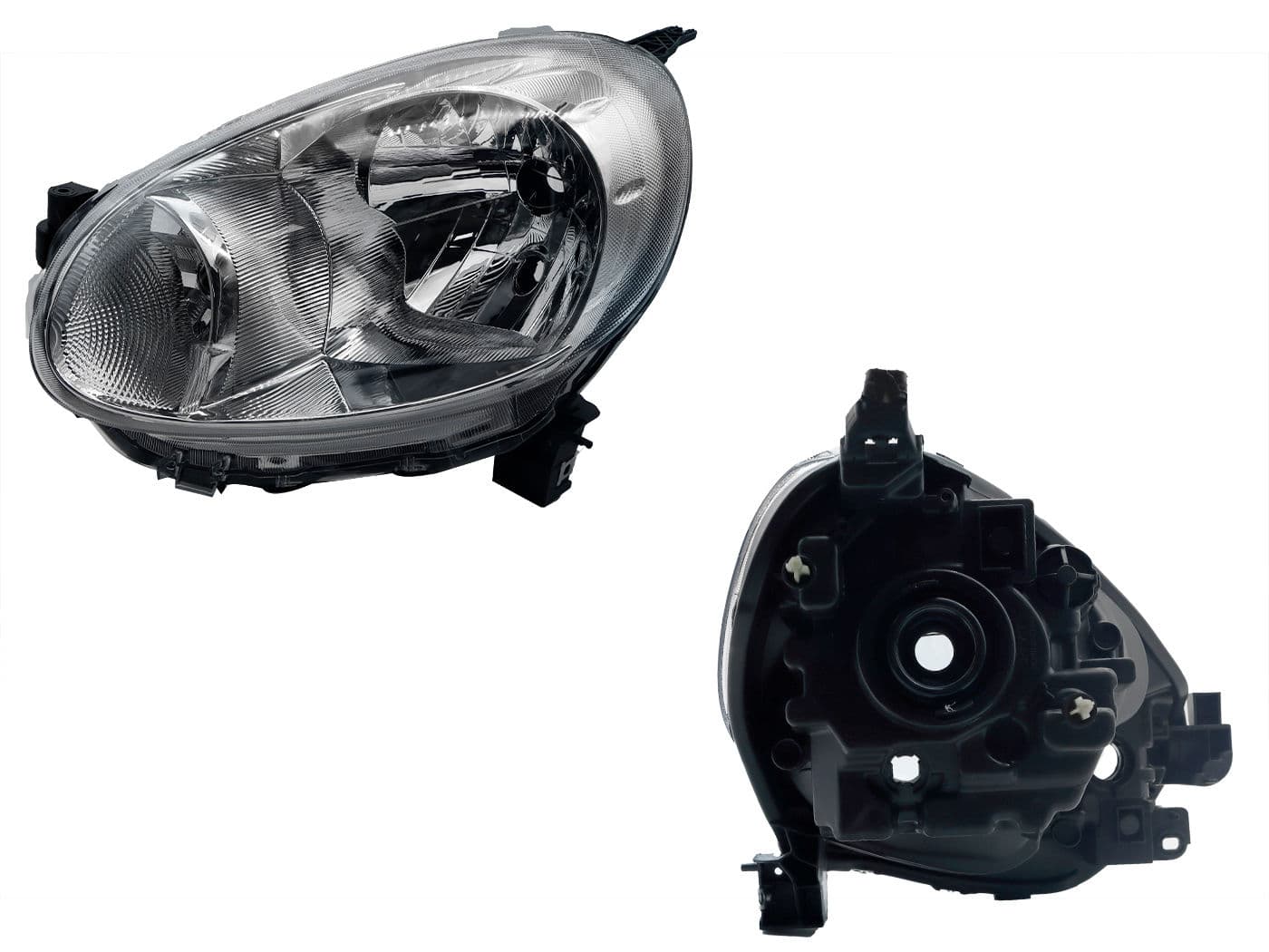 Faro Izquierdo Nissan MARCH 2011-2013 Sin Motor Fondo Cromado