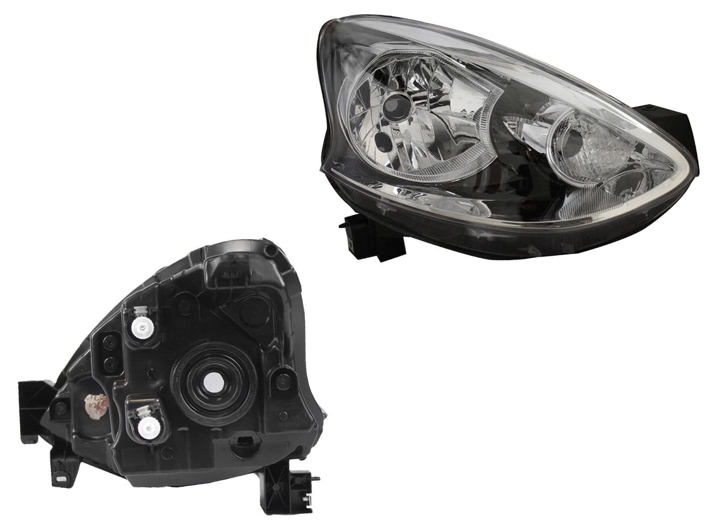 Faro Derecho Nissan MARCH 2014-2020 Sin Motor Fondo Cromado