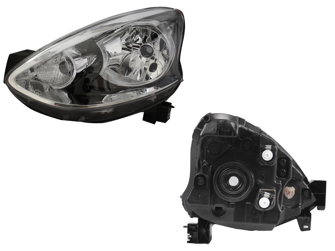 Faro Izquierdo Nissan MARCH 2014-2020 Sin Motor Fondo Cromado