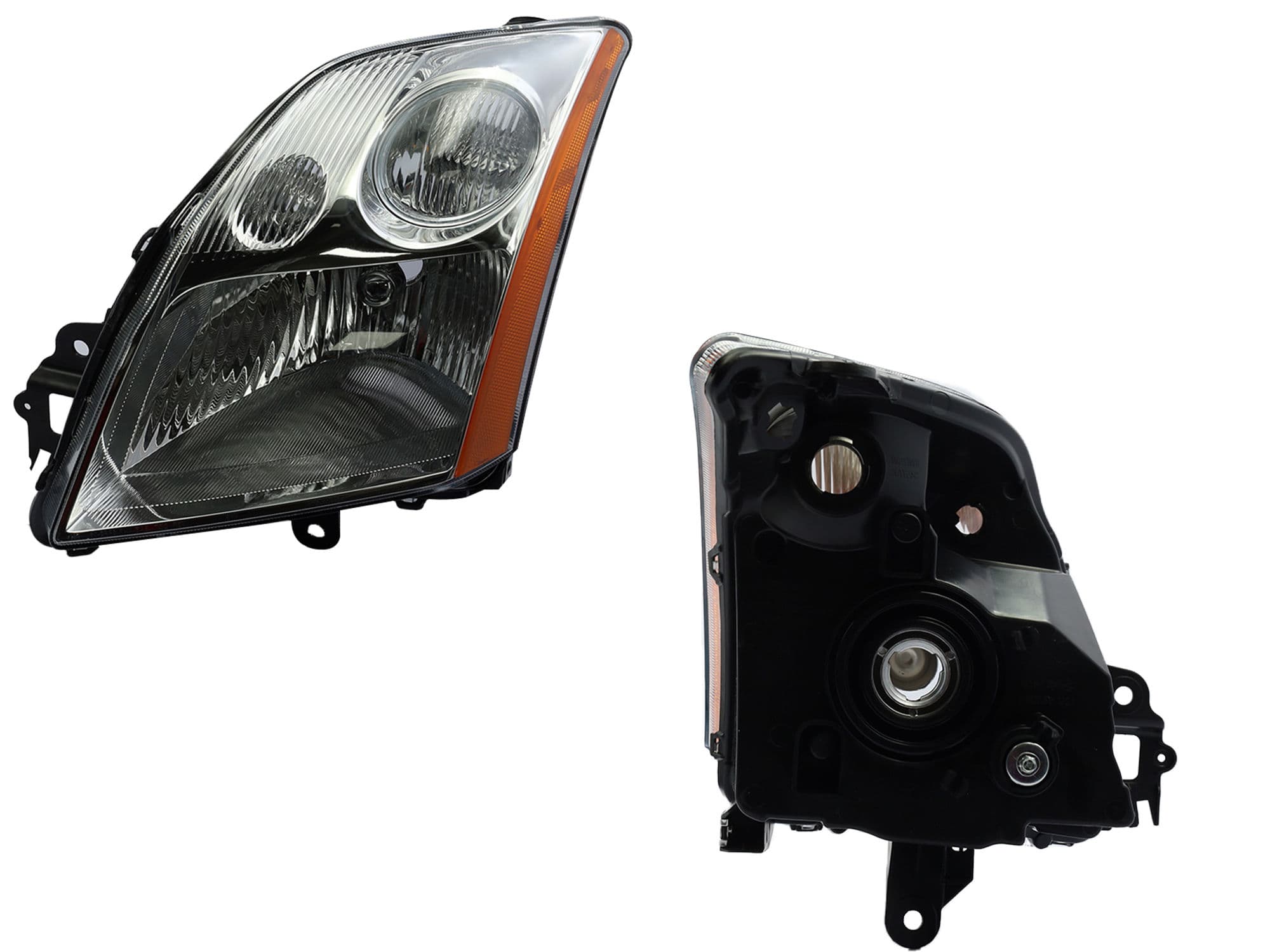 Faro Izquierdo Nissan SENTRA B-16 2007-2009 Con Mica Ámbar Fondo Cromado