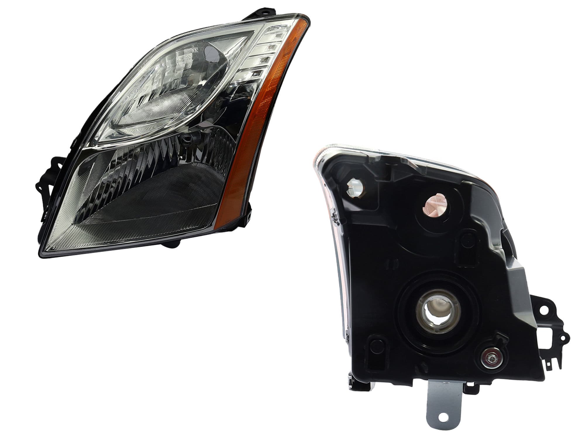 Faro Izquierdo Nissan SENTRA B-16 2010-2012 Con Mica Ámbar Fondo Cromado