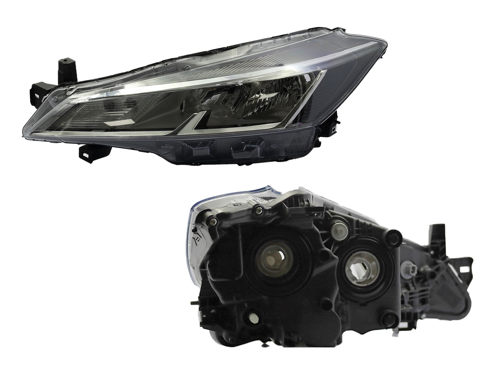 Faro Izquierdo Nissan KICKS ADVANCE/EXCLUSIVE 2021-2024 Con Led Fondo Cromado