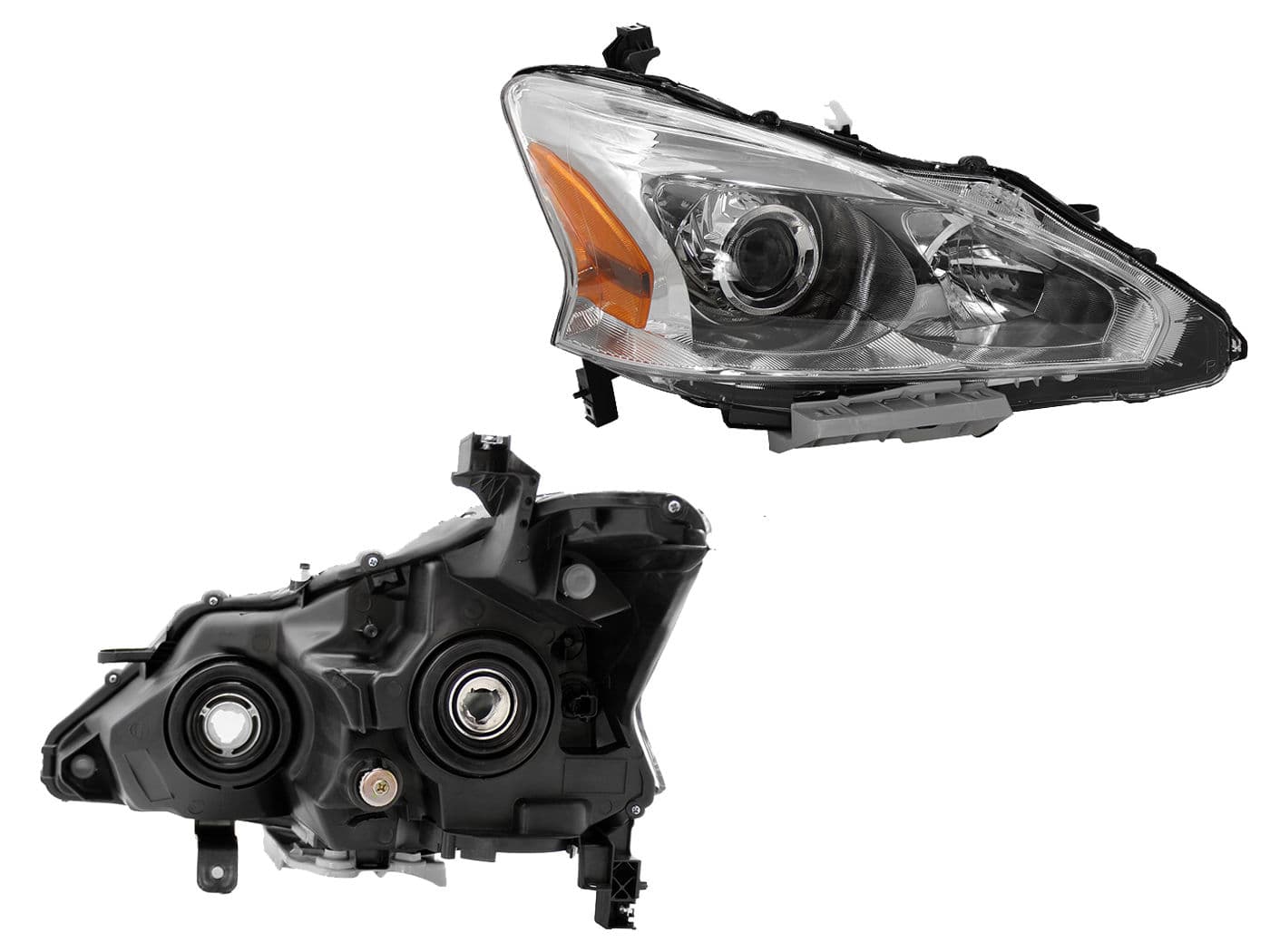 Faro Derecho Nissan ALTIMA 2013-2016 Con Lupa Cuarto Ámbar Fondo Cromado