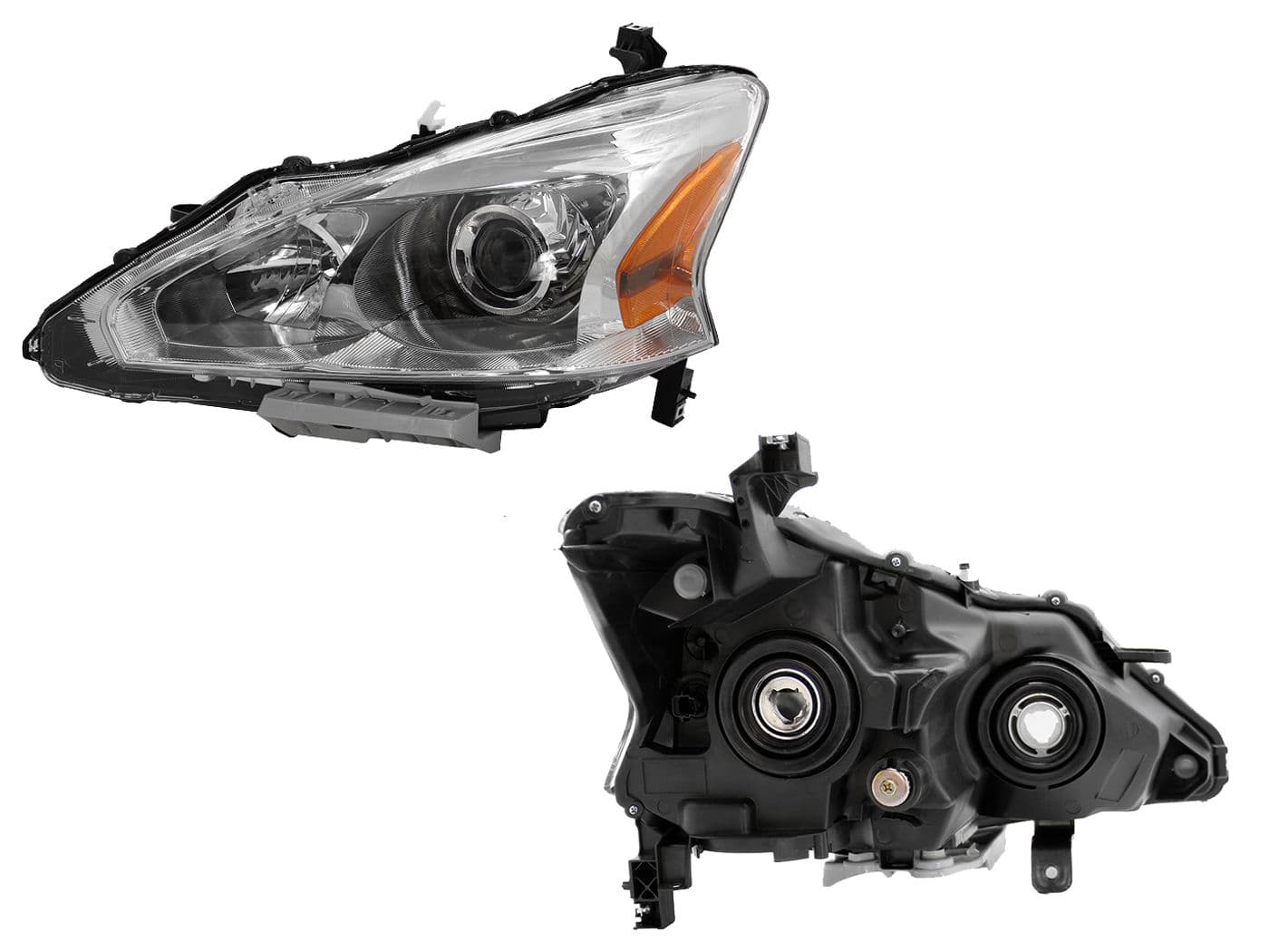 Faro Izquierdo Nissan ALTIMA 2013-2016 Con Lupa Cuarto Ámbar Fondo Cromado