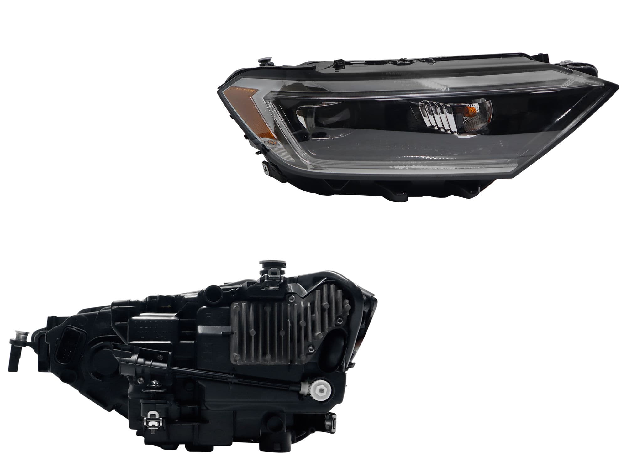 Faro Derecho Volkswagen JETTA A7 GLI/HIGHLINE 2019-2024 Con Lupa Con Led Con Mica Ámbar