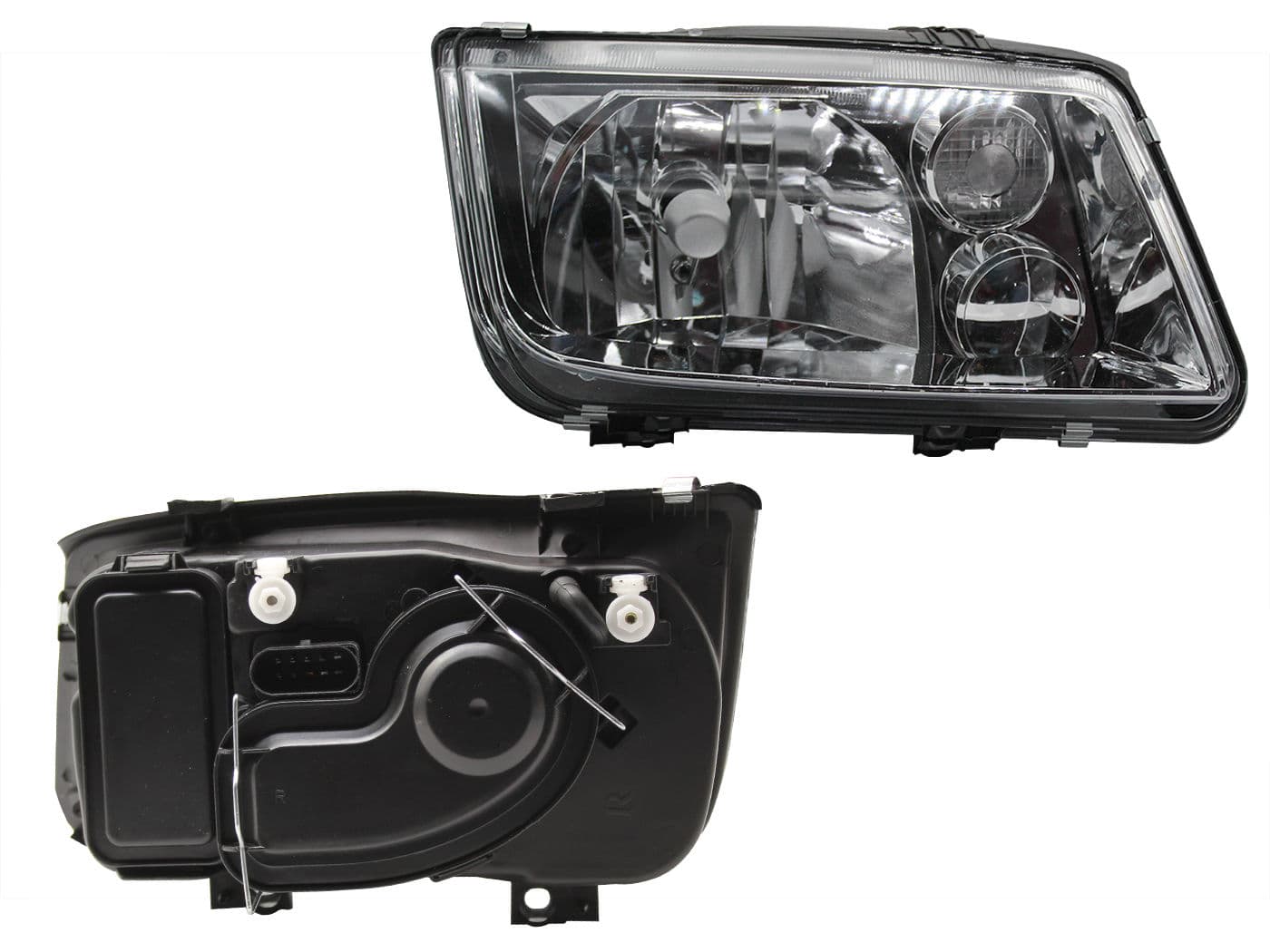 Faro Derecho Volkswagen JETTA A4 1999-2007 Con Lupa Fondo Cromado