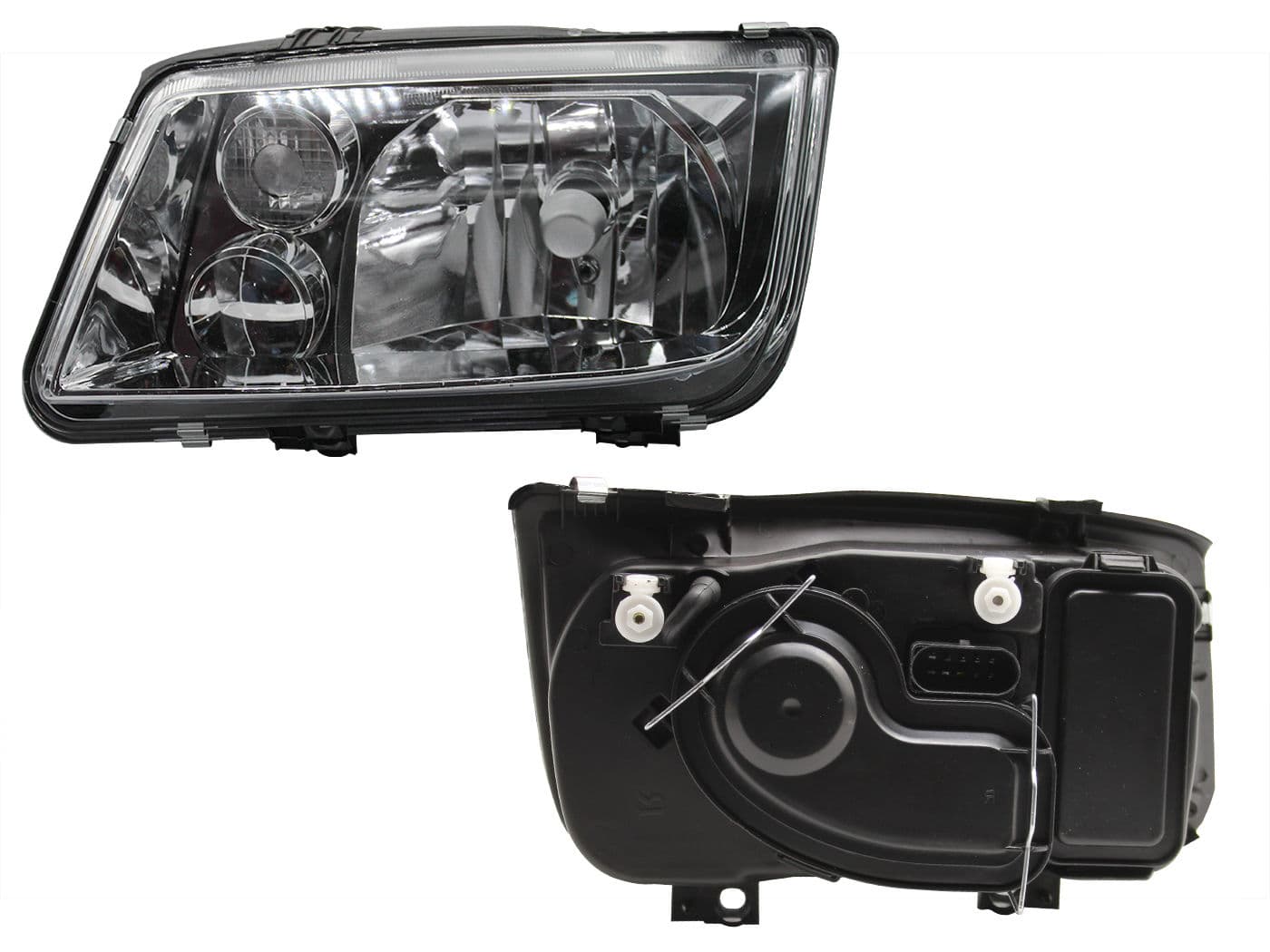Faro Izquierdo Volkswagen JETTA A4 1999-2007 Con Lupa Fondo Cromado