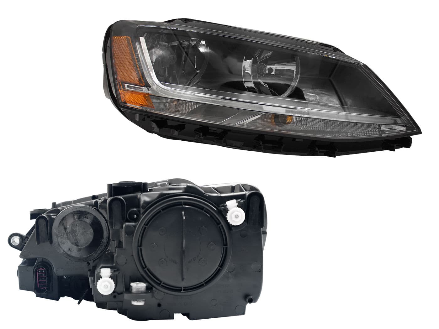 Faro Derecho Volkswagen JETTA A6 BICENTENARIO 2010-2018 Con Mica Ámbar Cuarto Ámbar