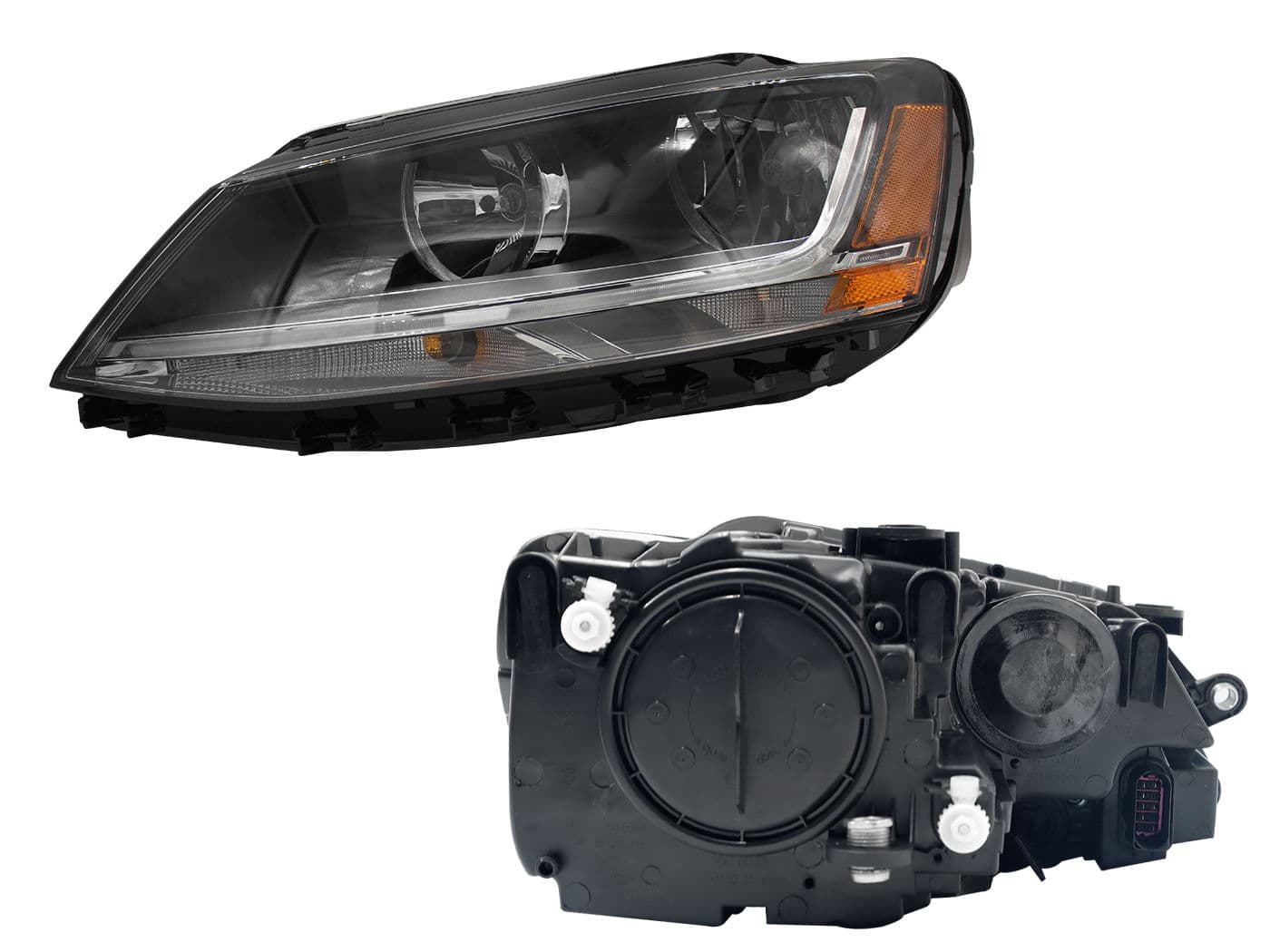 Faro Izquierdo Volkswagen JETTA A6 BICENTENARIO 2010-2018 Con Mica Ámbar Cuarto Ámbar
