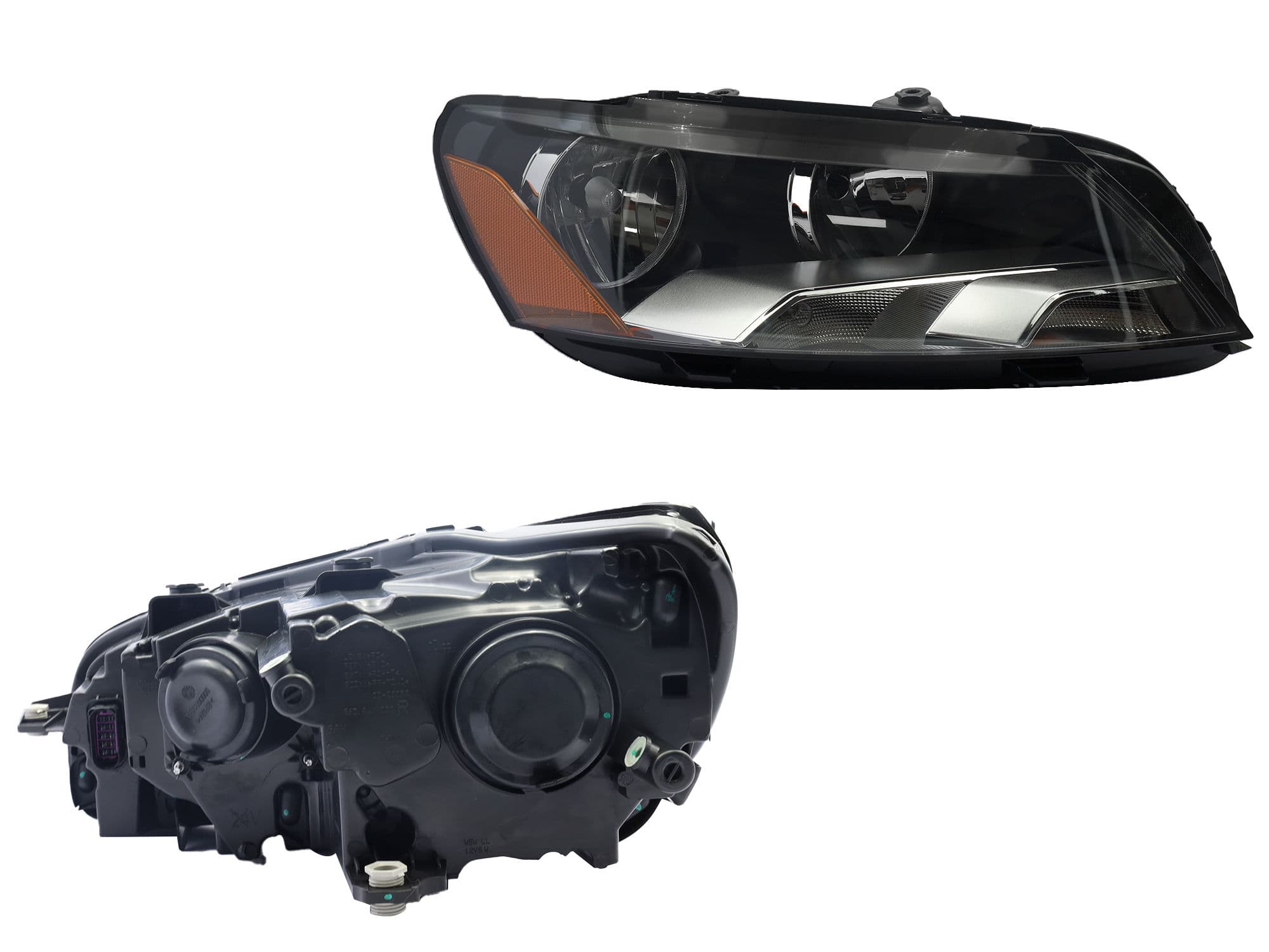 Faro Derecho Volkswagen PASSAT 2012-2015 Con Mica Ámbar Fondo Cromado