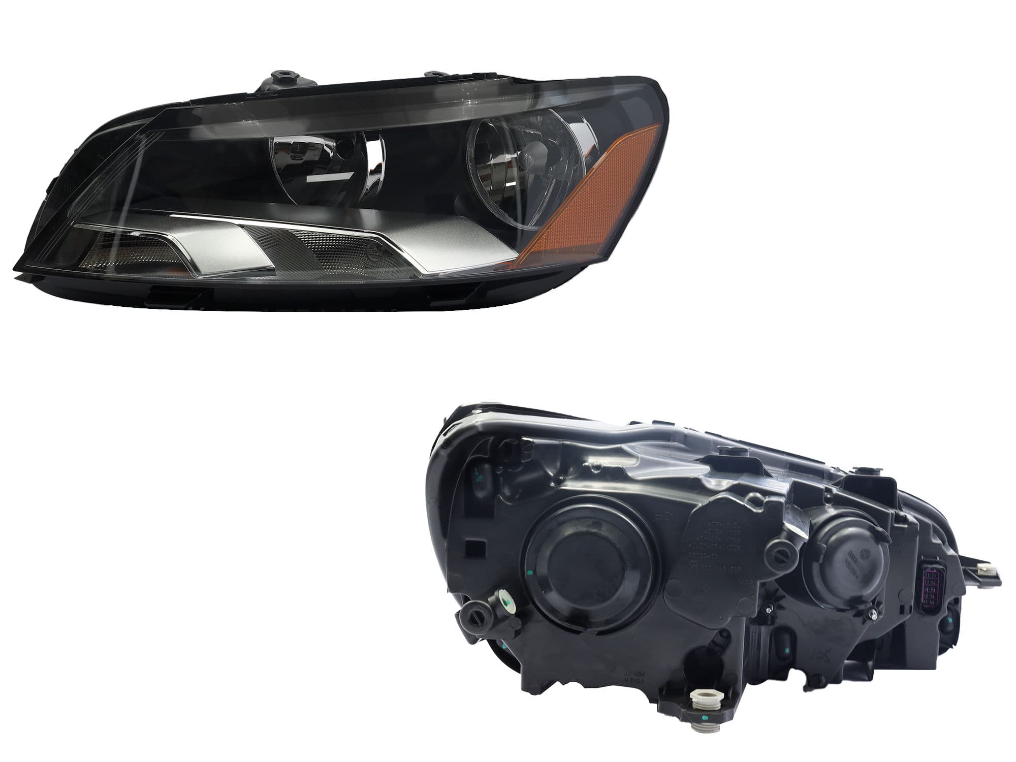 Faro Izquierdo Volkswagen PASSAT 2012-2015 Con Mica Ámbar Fondo Cromado