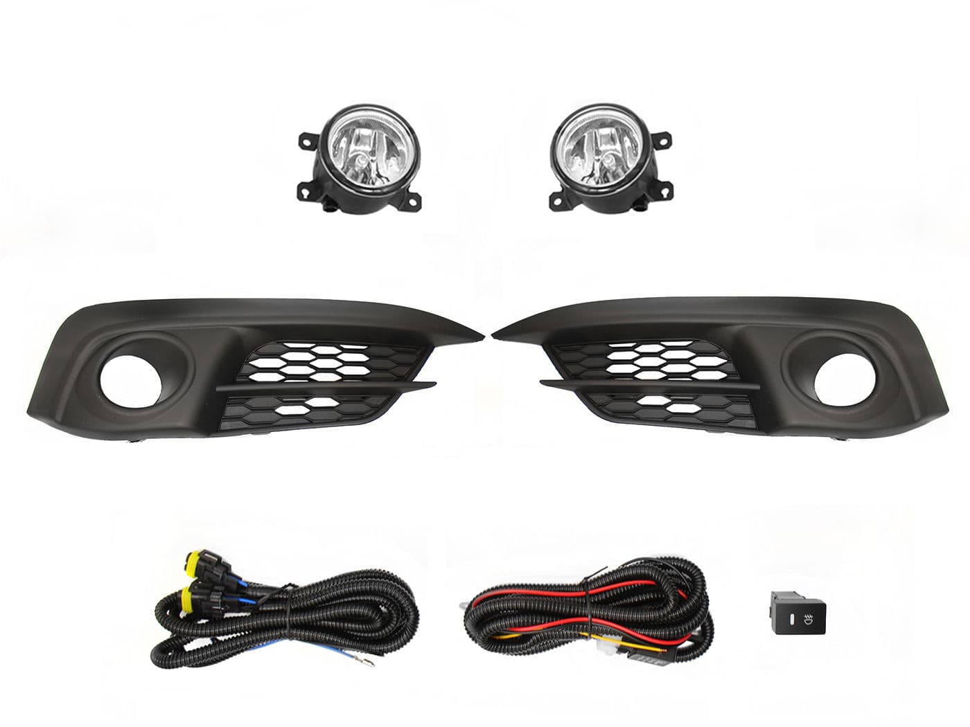Kit Faro Aux C/Cables C/Rejillas Negras C/Focos 2-4Ptas Honda Civic Sedan/Coupe 2016 2018