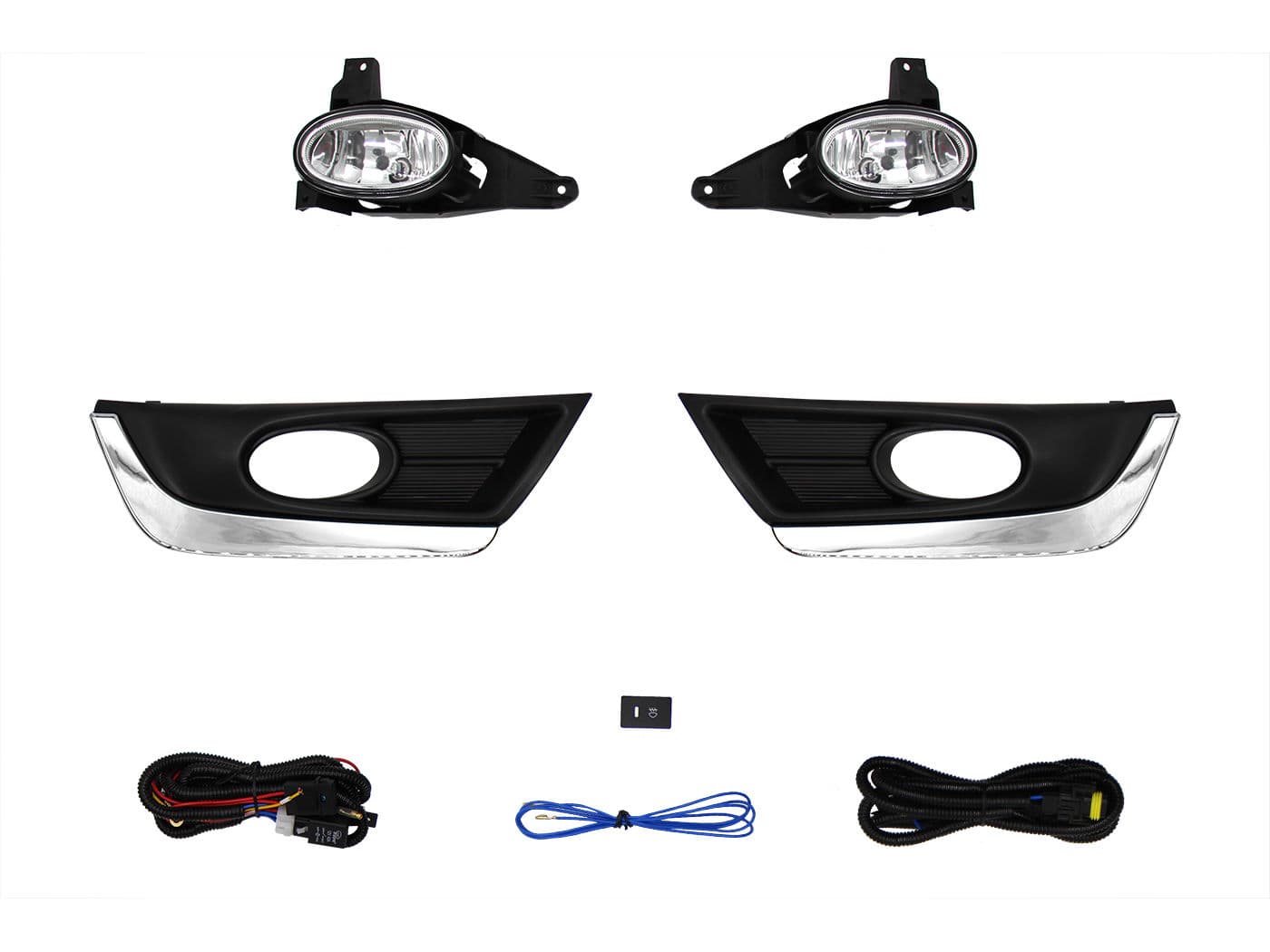 Kit Faro Aux C/Cables C/Rejillas Negras C/Filo Cromo C/Focos Honda Cr-V 2017 2019