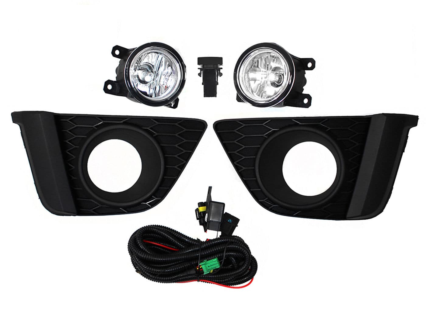 Kit Faro Aux C/Cables C/Rejillas Negras C/Focos Honda Fit 2015 2017