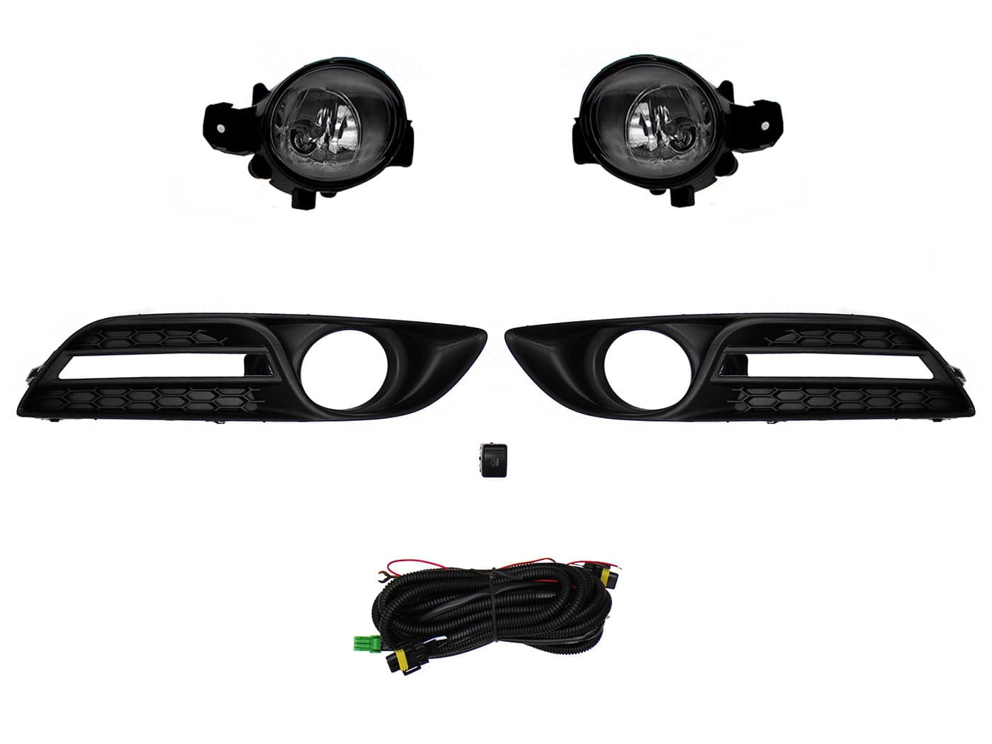 Kit Faro Aux C/Cables C/Rejillas Negras Filo Cromo C/Focos Nissan Sentra B-17 2013 2016