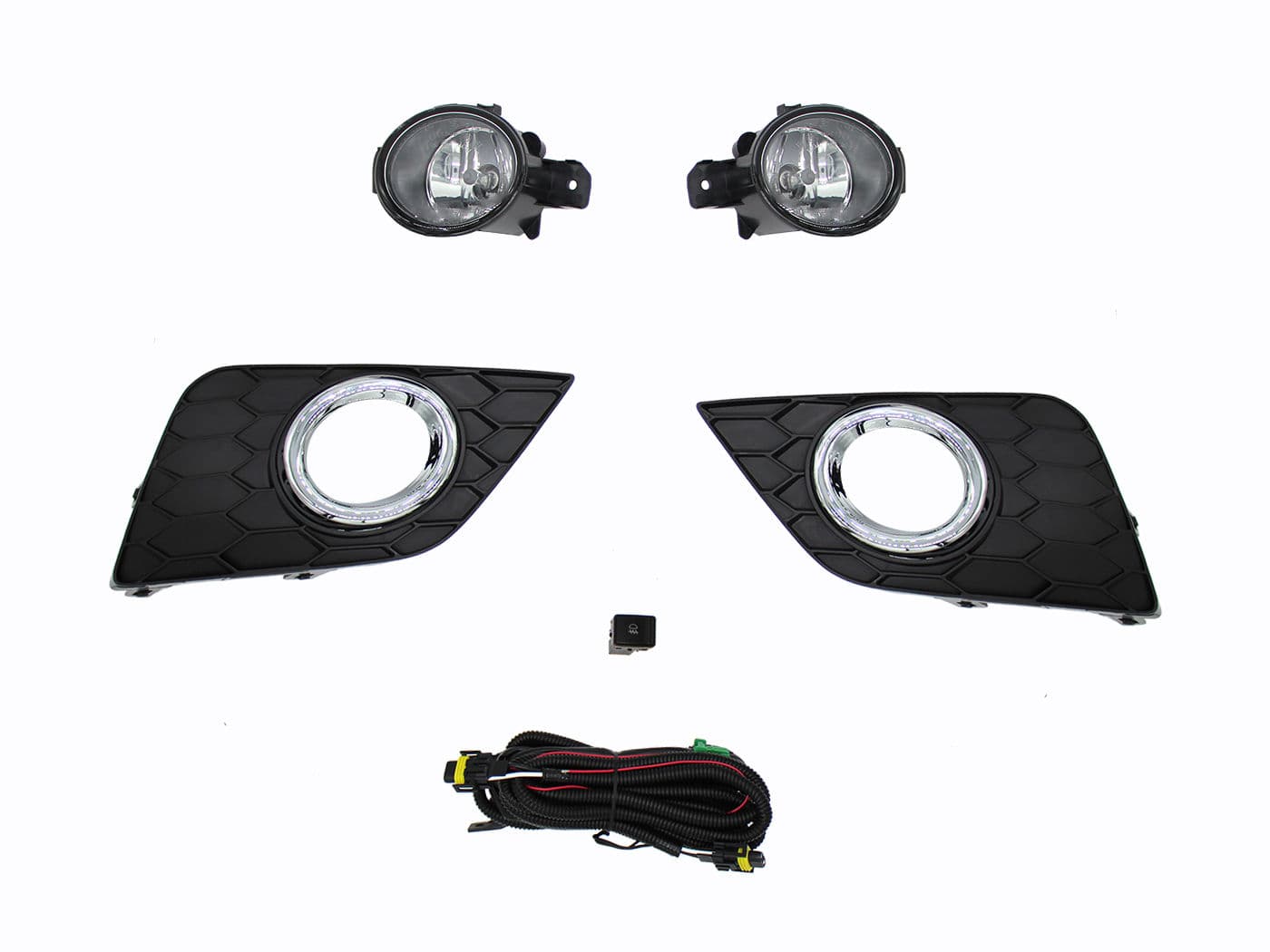 Kit Faro Aux C/Cables C/Rejillas Arillo Cromo C/Focos Nissan Sentra B-17 2017 2020