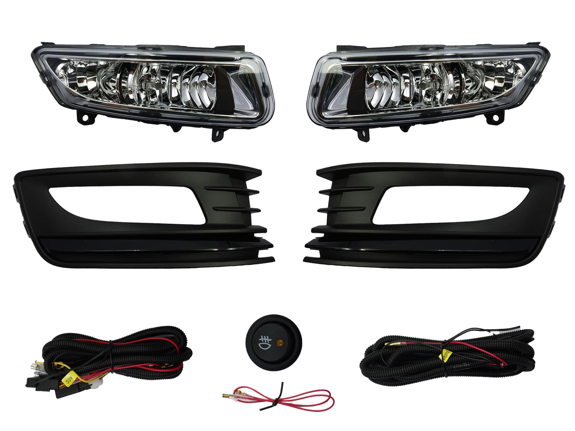 Kit Faro Aux C/Cables C/Rejillas Filo Negro C/Focos Volkswagen Vento 2016 2019