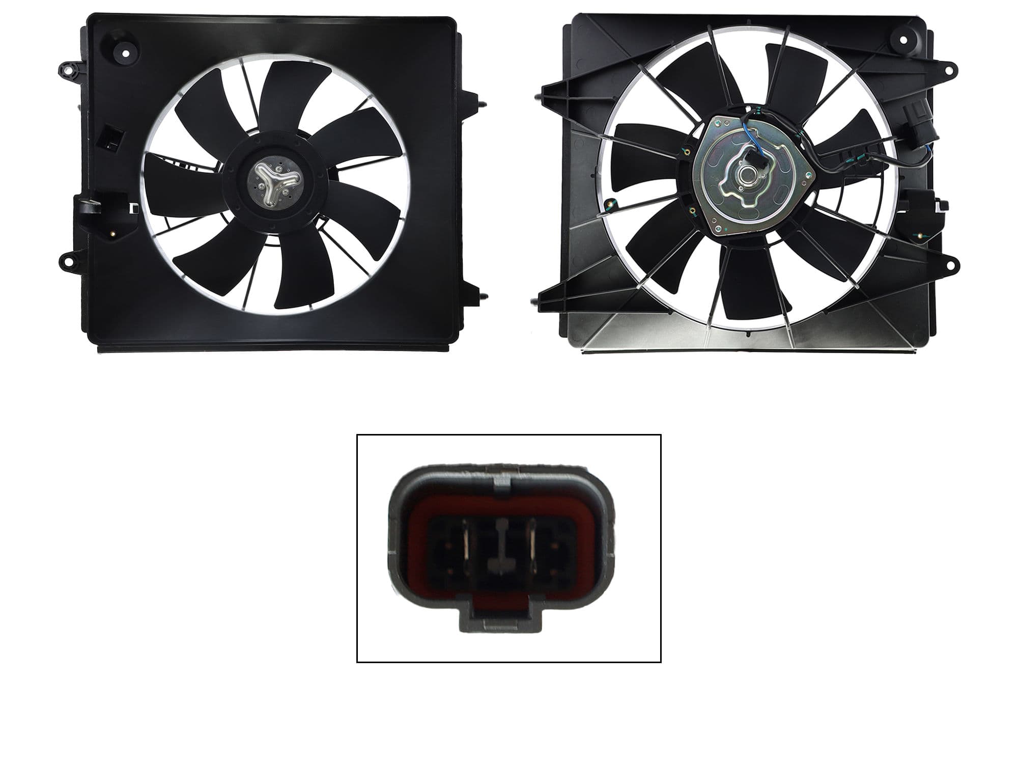 Motoventilador Honda CR-V 2.4L / 1.5L 2007-2011 Con Aire 2 Pines Con Tolva Sin Resistencia