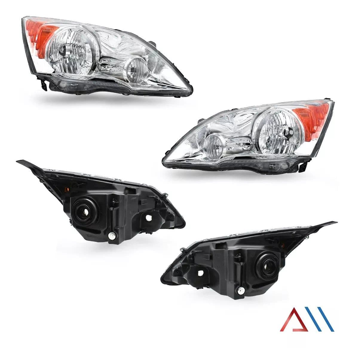 Par faros Honda CRV 20072011 Fondo Cromado