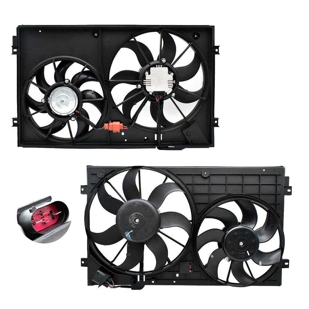 Motoventilador Volkswagen Jetta Gli 2011-2017 /Clasico Gli 2009-2013 /Bora Gli 2009-2016/ Beetle 2009-2016 /Tiguan 2009-2016/ Golf Gti 2009-2013 Motores 2.0 Turbo 4 pines