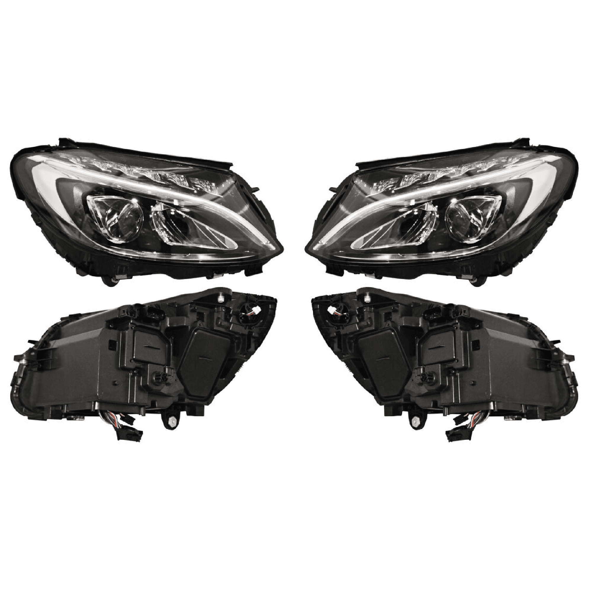 Par Faros Mercedes Benz  Clase C 2015 2016 2017 2018 Electrico Con Motor Leds Tyc