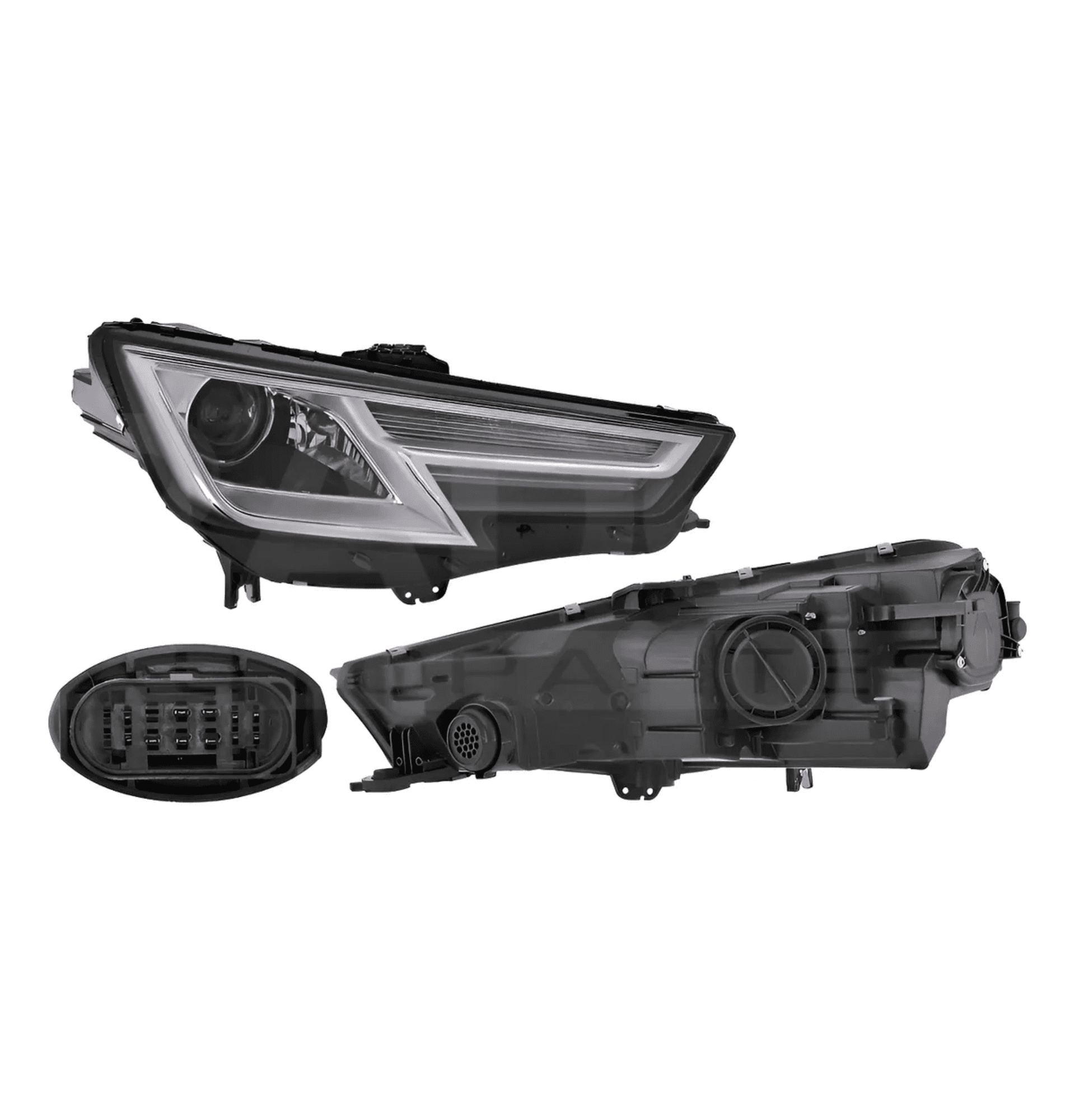 Faro Derecho Audi A4 2017-2019 Electrico Con Motor Para Foco Xenon Leds 11 Pines Depo