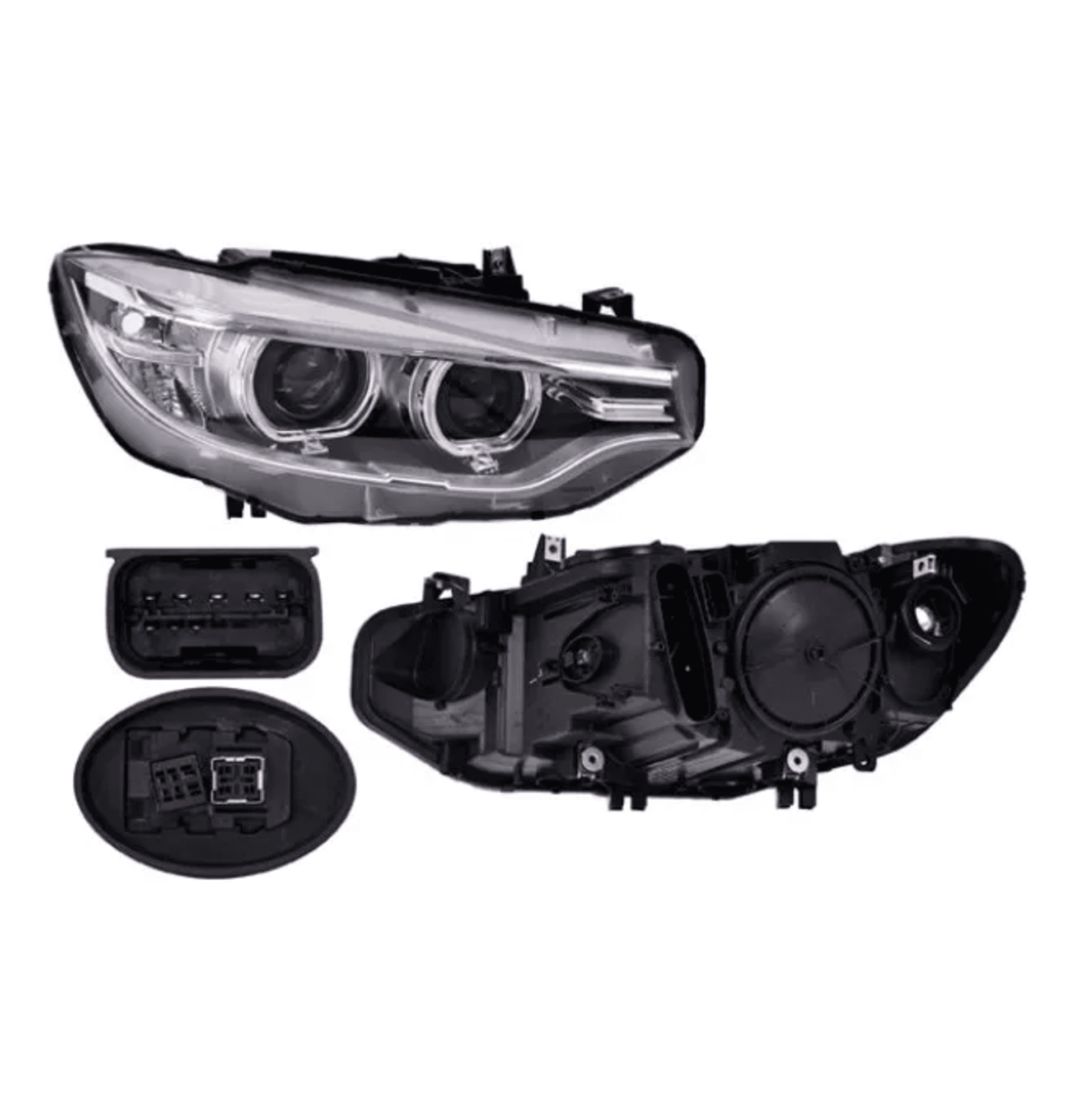 Faro Derecho Bmw Serie 4 2014-2016 2 Puertas Electrico Con Motor Leds Para Foco Xenon Depo
