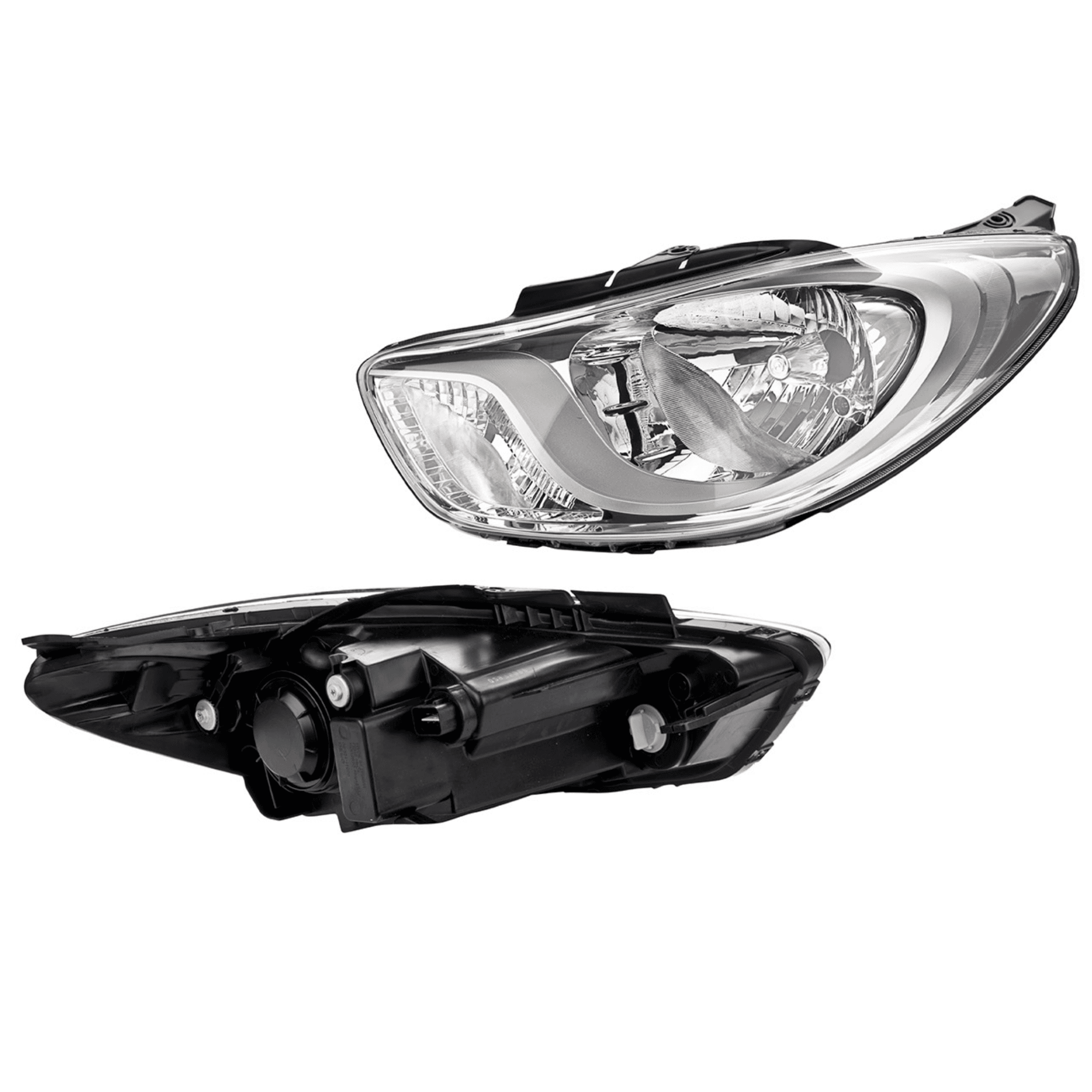 Faro Izquierdo Hyundai I10 2011-2014 Manual Fondo Cromado Para Foco Halogeno Depo