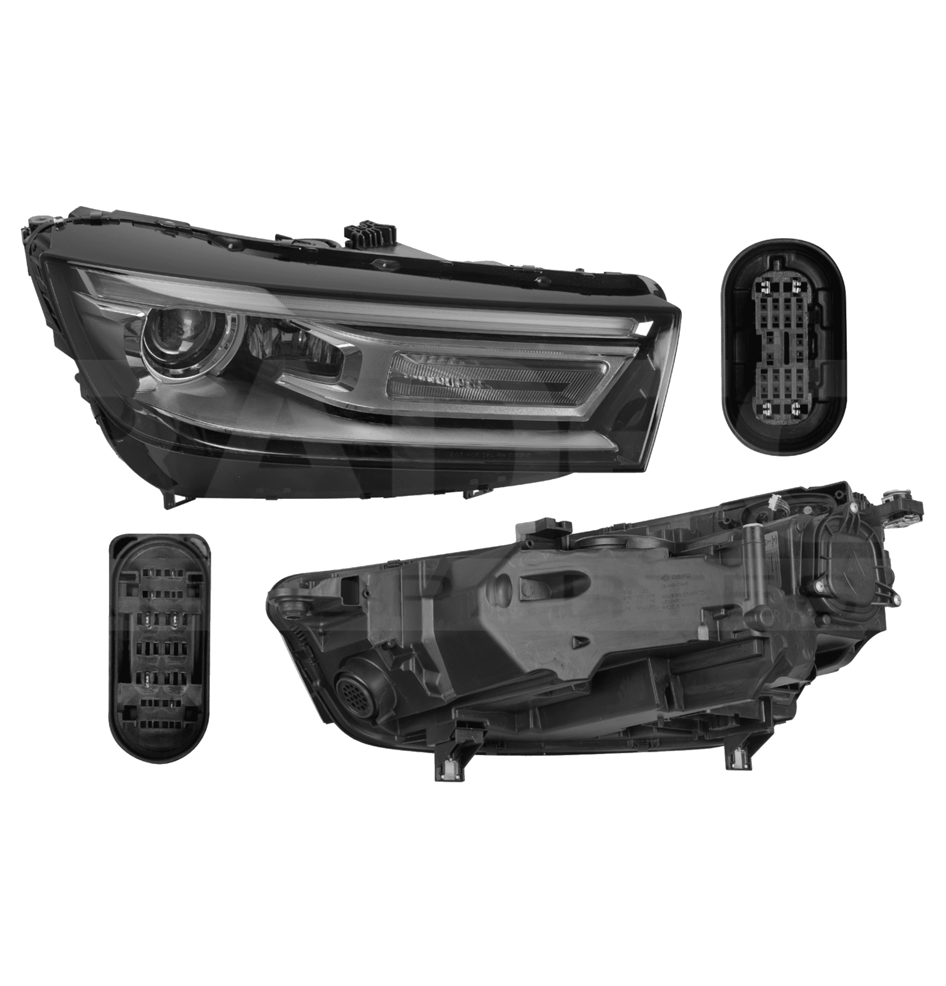 Faro Derecho Audi Q5 2018-2020 Electrico Con Motor Leds Para Foco Xenon Depo