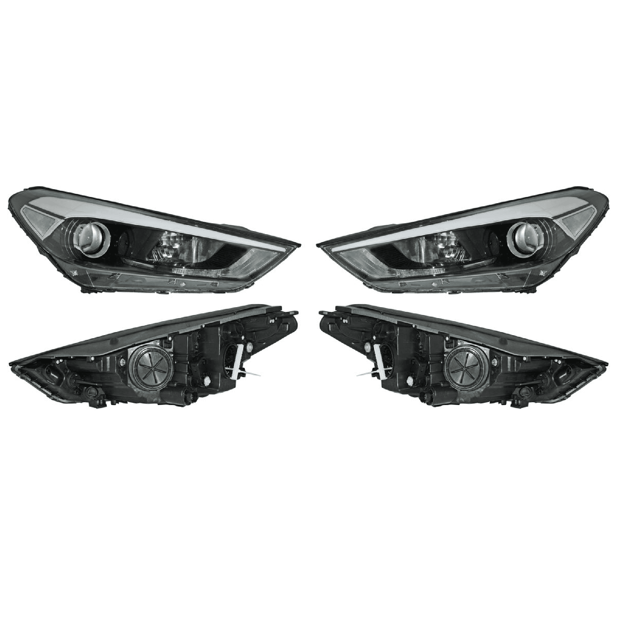 Par Faros P/Hyundai Tucson 2016-2017 Electrico Con Motor