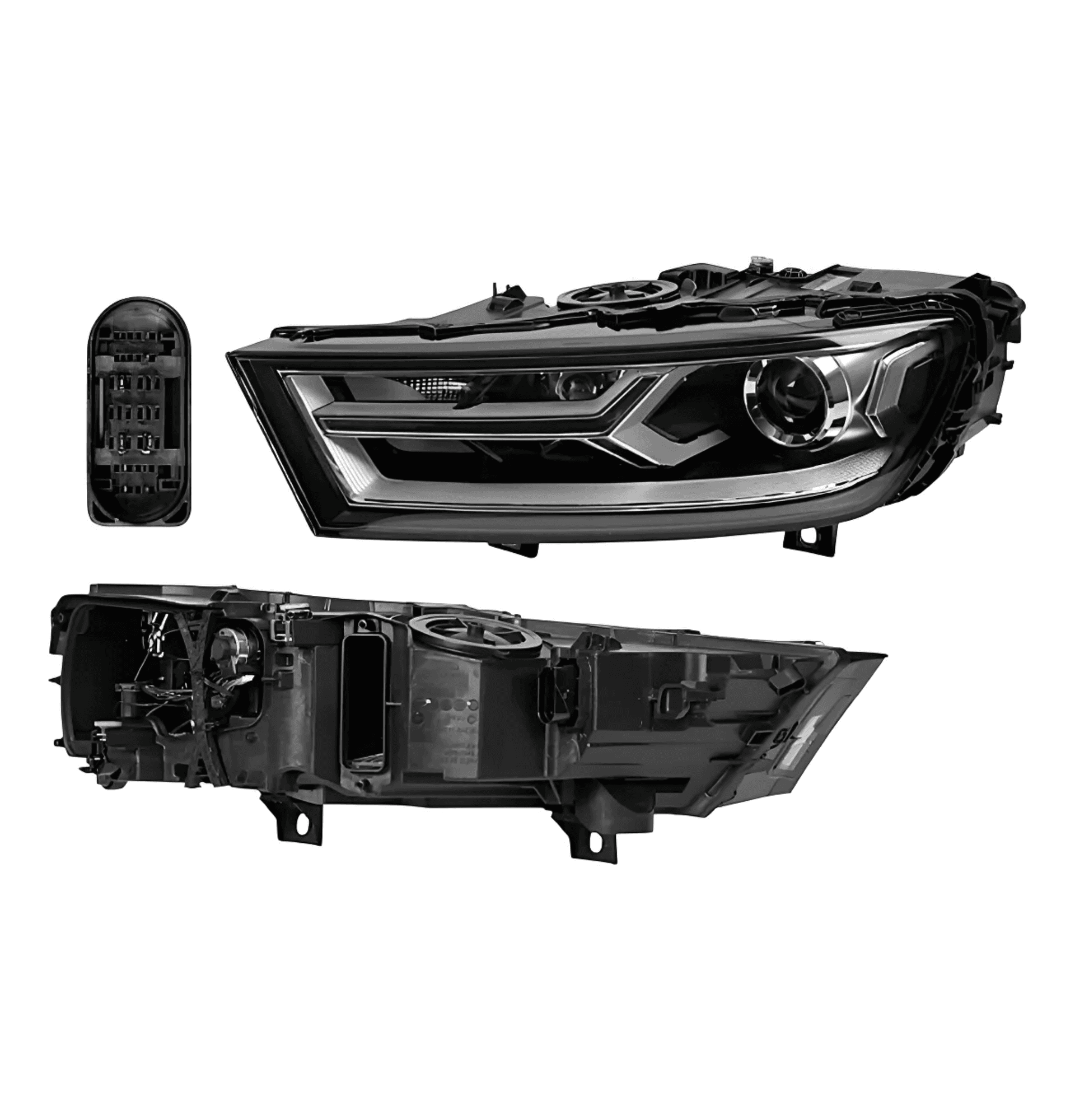 Faro Izquierdo Audi Q7 2016-2019 Electrico Con Motor Leds Para Foco Xenon Depo