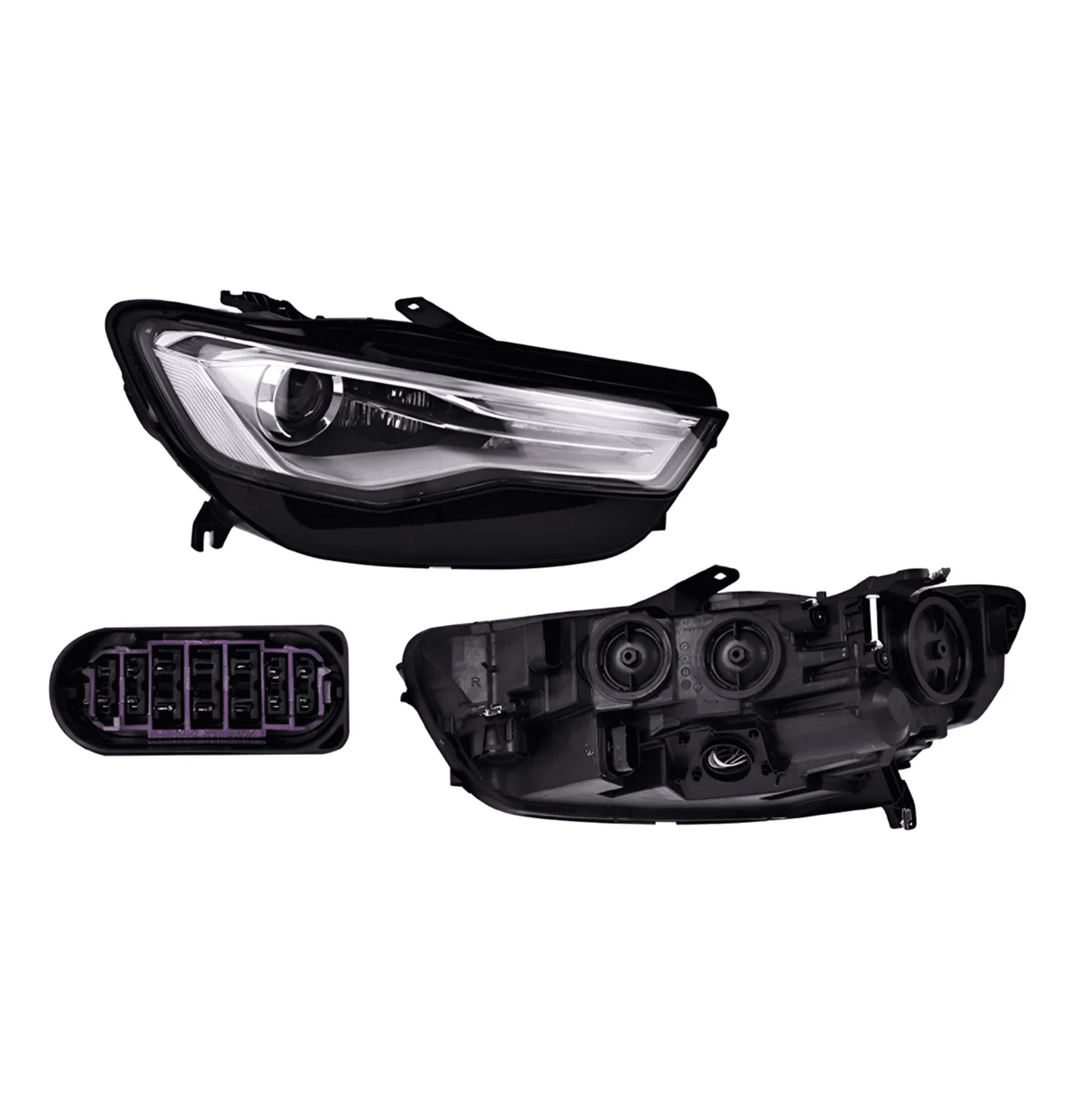 Faro Derecho Audi A6 2016-2018 Electrico Con Motor Leds Para Foco Xenon Depo