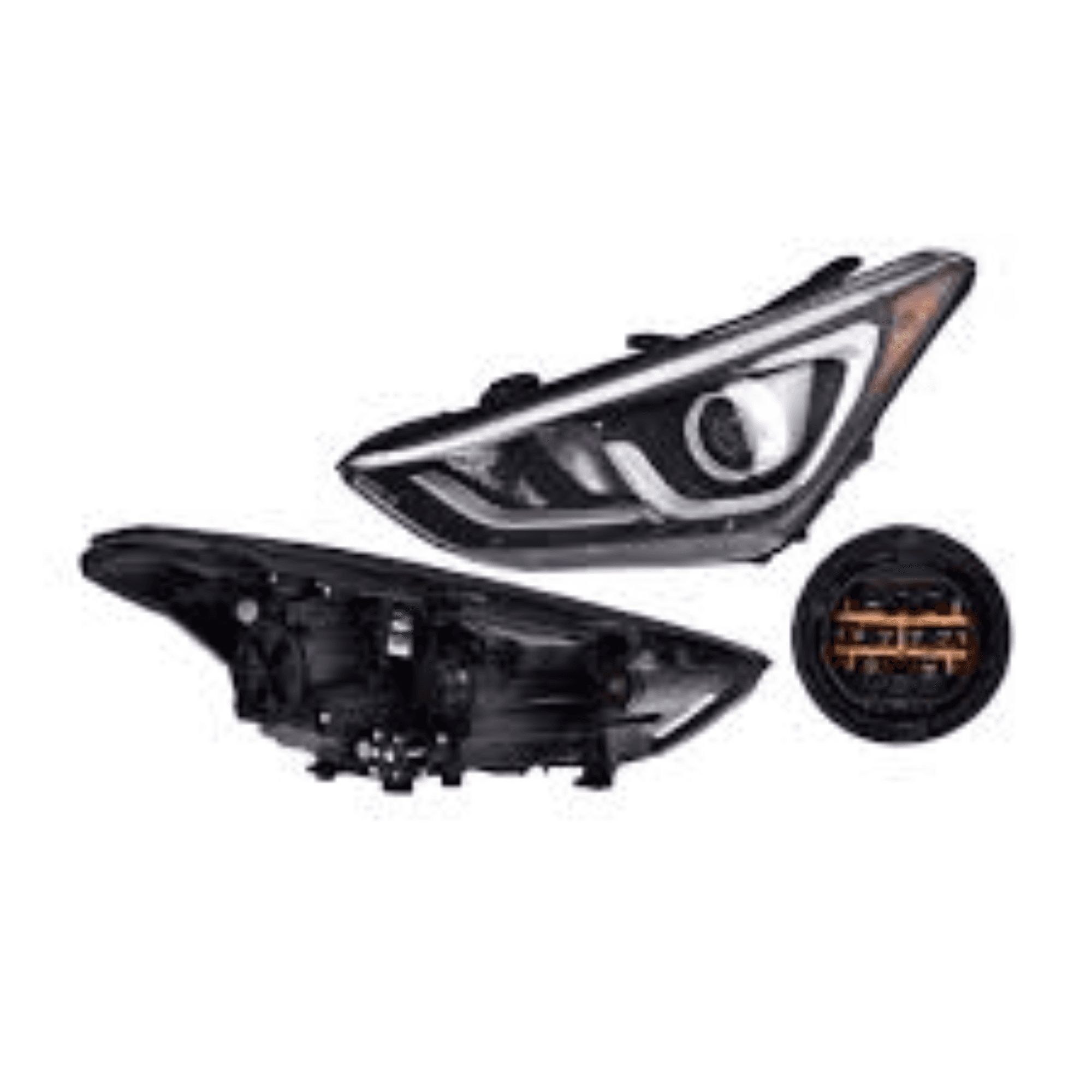 Faro Izquierdo Hyundai Santa Fe Sport 2017-2018 Con Lupa Con Leds Con Foco Depo