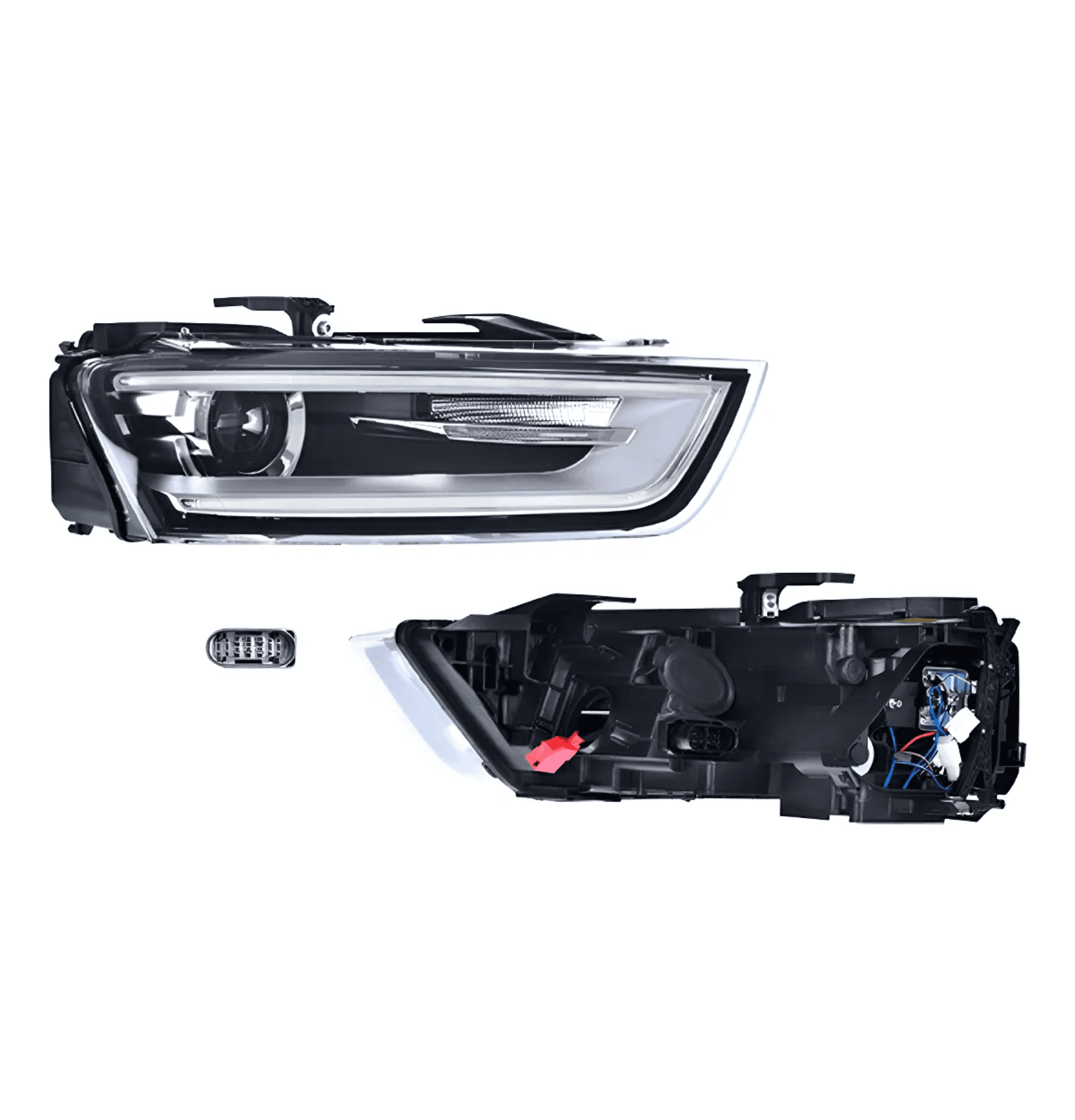 Faro Derecho Audi Q3 2013-2015 Electrico Con Motor Leds Para Foco Xenon Depo