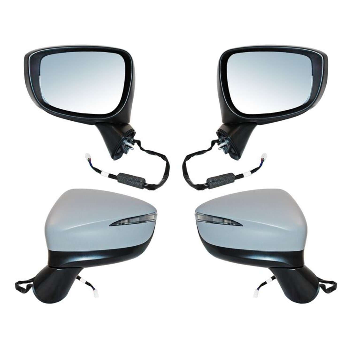 Par Espejos Mazda Cx5 2016-2018 Electrico Para Pintar Con Desempañante Con Direccional 6 Pines