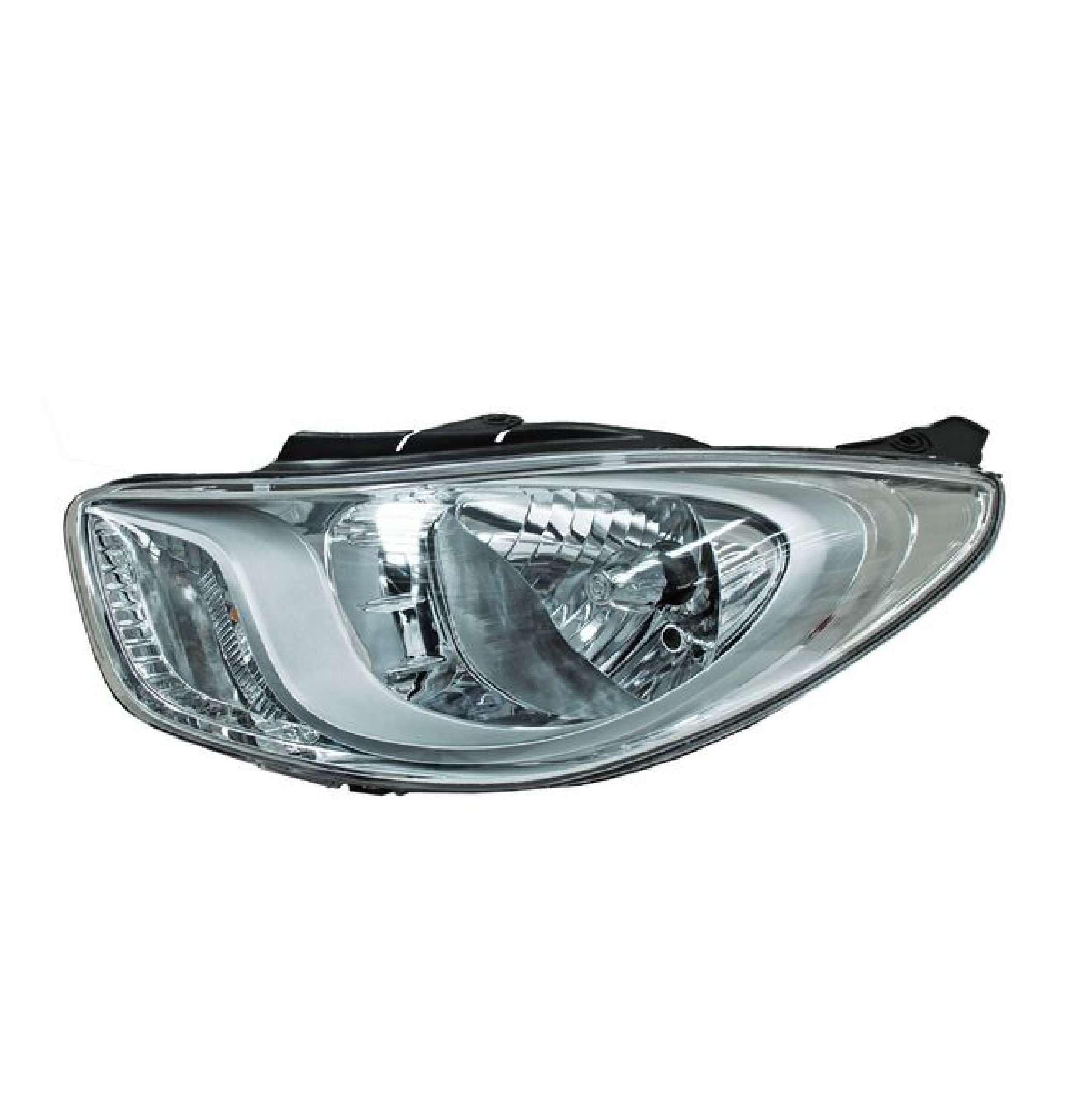Faro Para Hyundai I10 2012-2014 Fondo Cromado Izquierdo