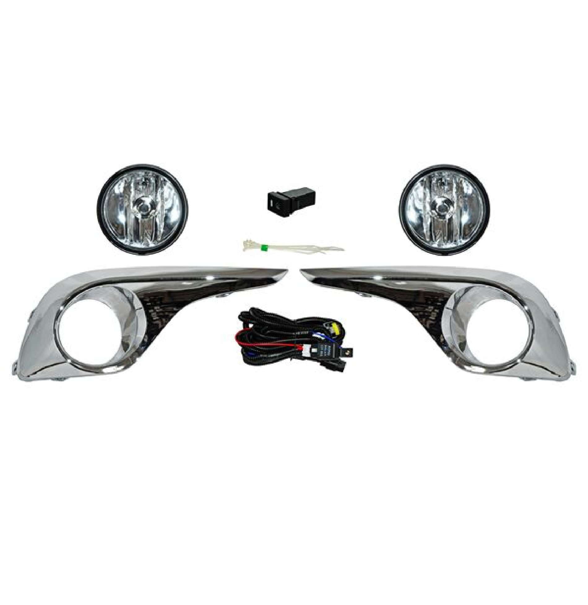 Faro Niebla Toyota Highlander 2011-2013 Con Parrilla Cromado Juego