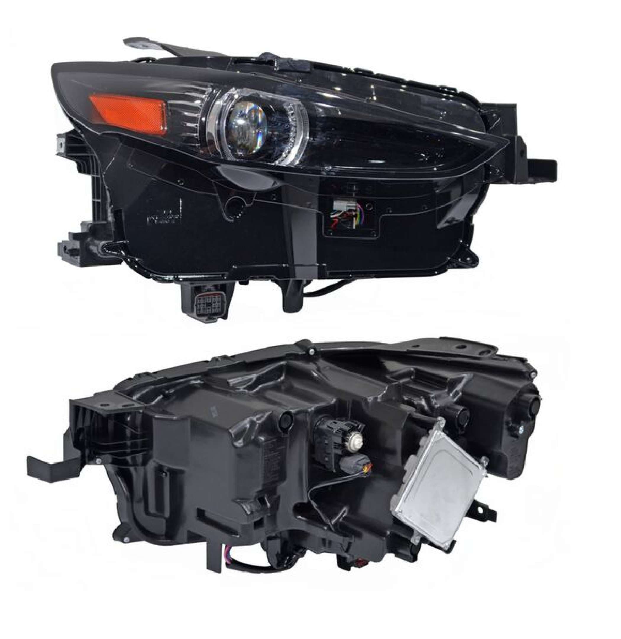 Faro Mazda Cx30 2020-2026 Fondo Negro Con Leds Con Lupa Con Luz Dia Con Motor Derecho