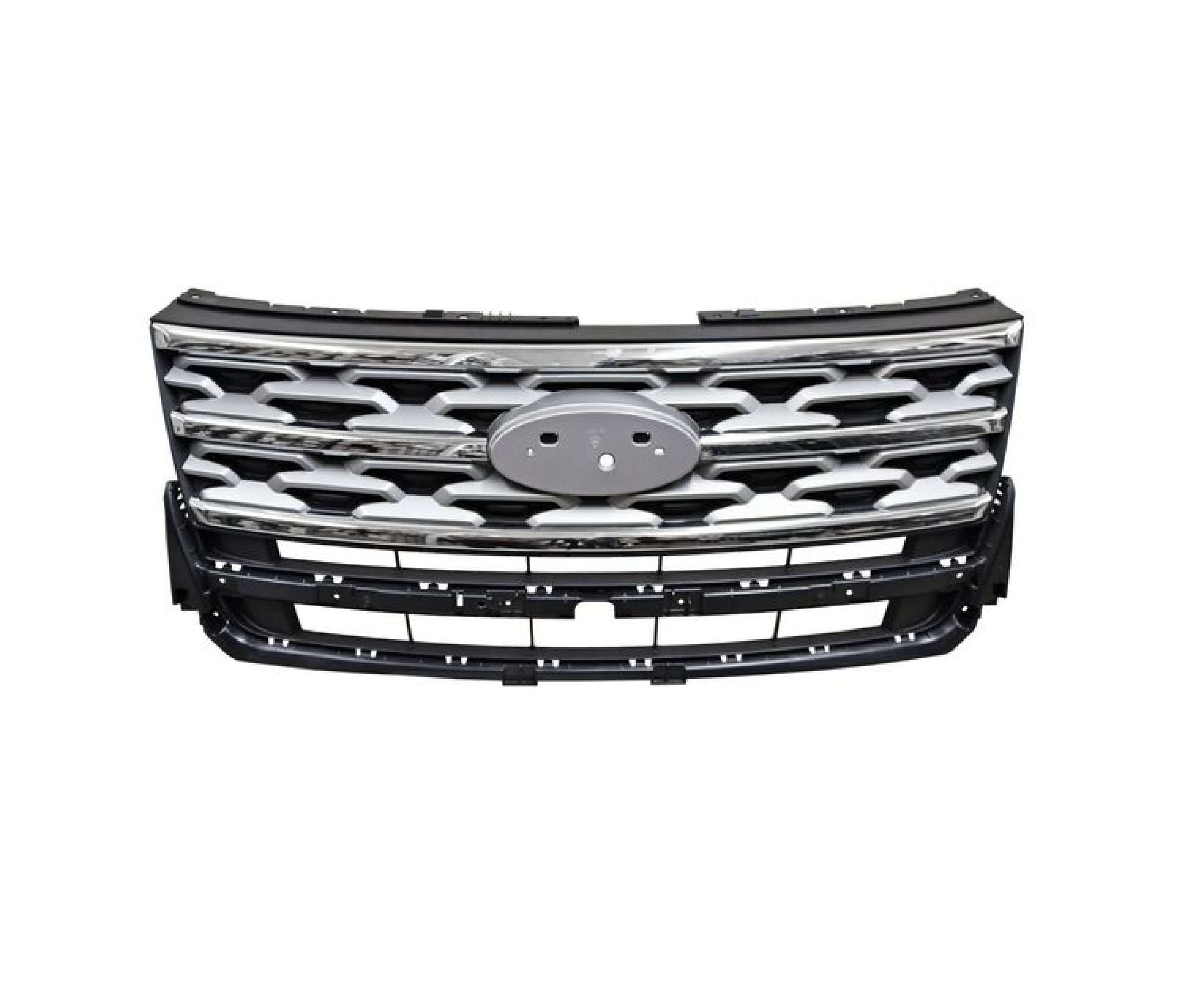 Parrilla Ford Explorer 2018-2019 Plata Con Moldura Cromada