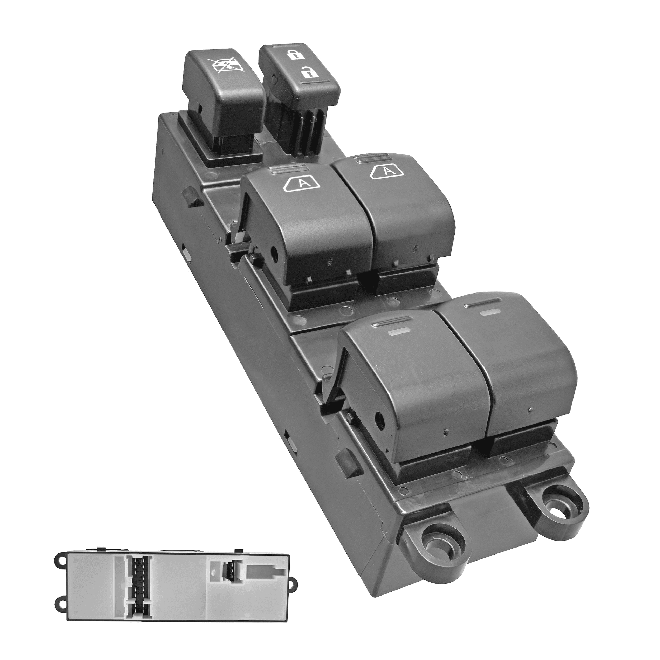 Control Electrico De Elevador Nissan Tiida Nacional 2007-2017 19 Pines 6 Teclas Negro C/Orejas P/Tornillo 12V Manijauto