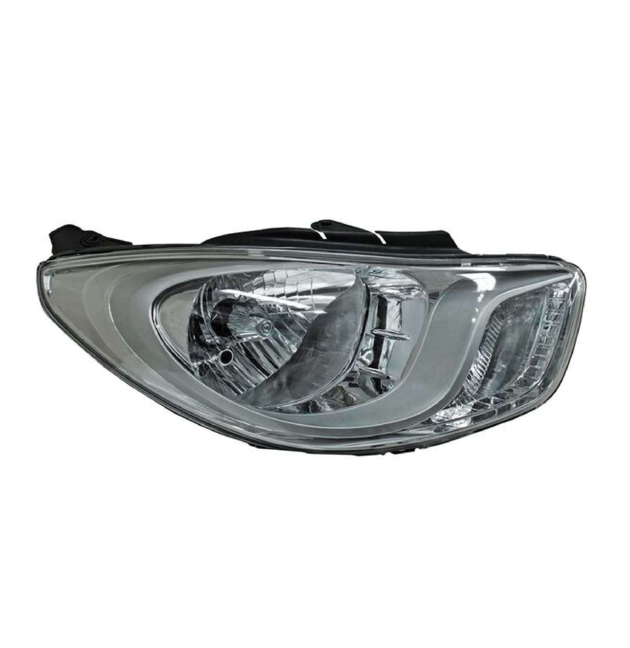 Faro Para Hyundai I10 2012-2014 Fondo Cromado Derecho