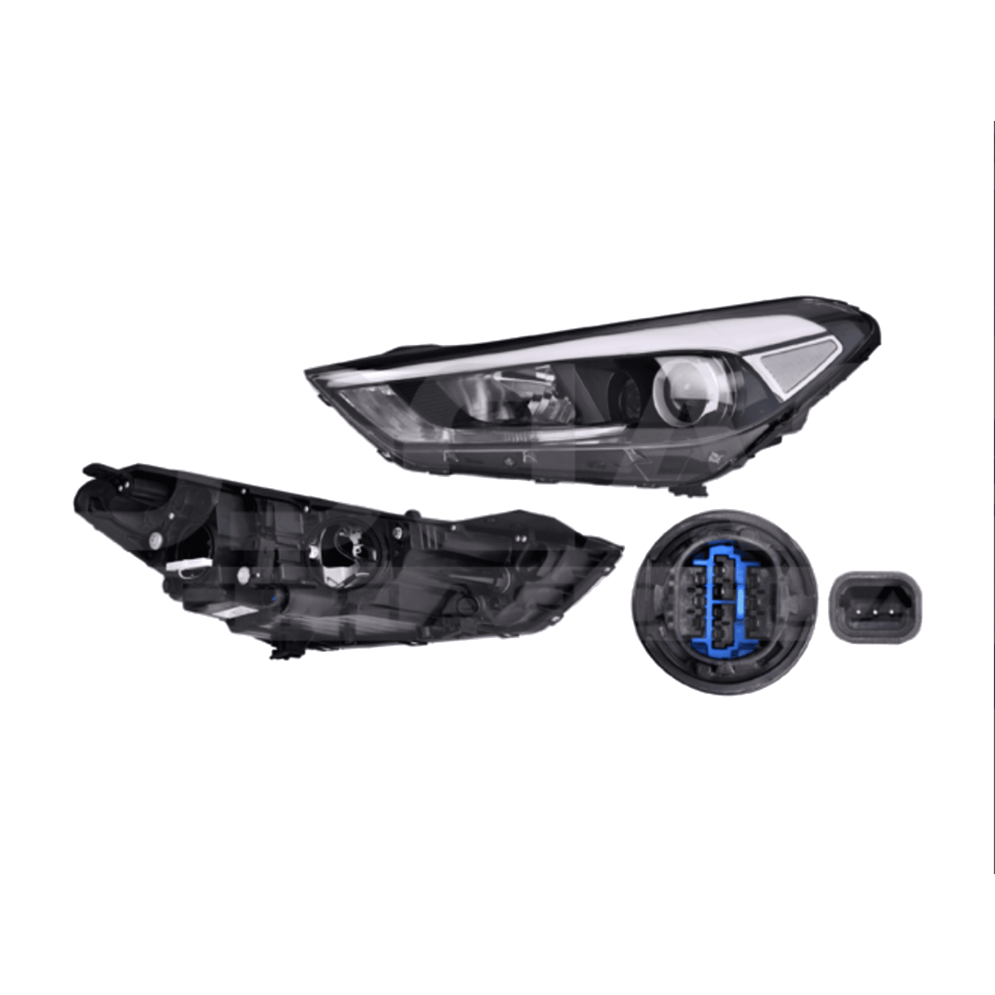 Faro Izquierdo Hyundai Tucson 2016-2018 Electrico Con Motor 7 Pines Tyc