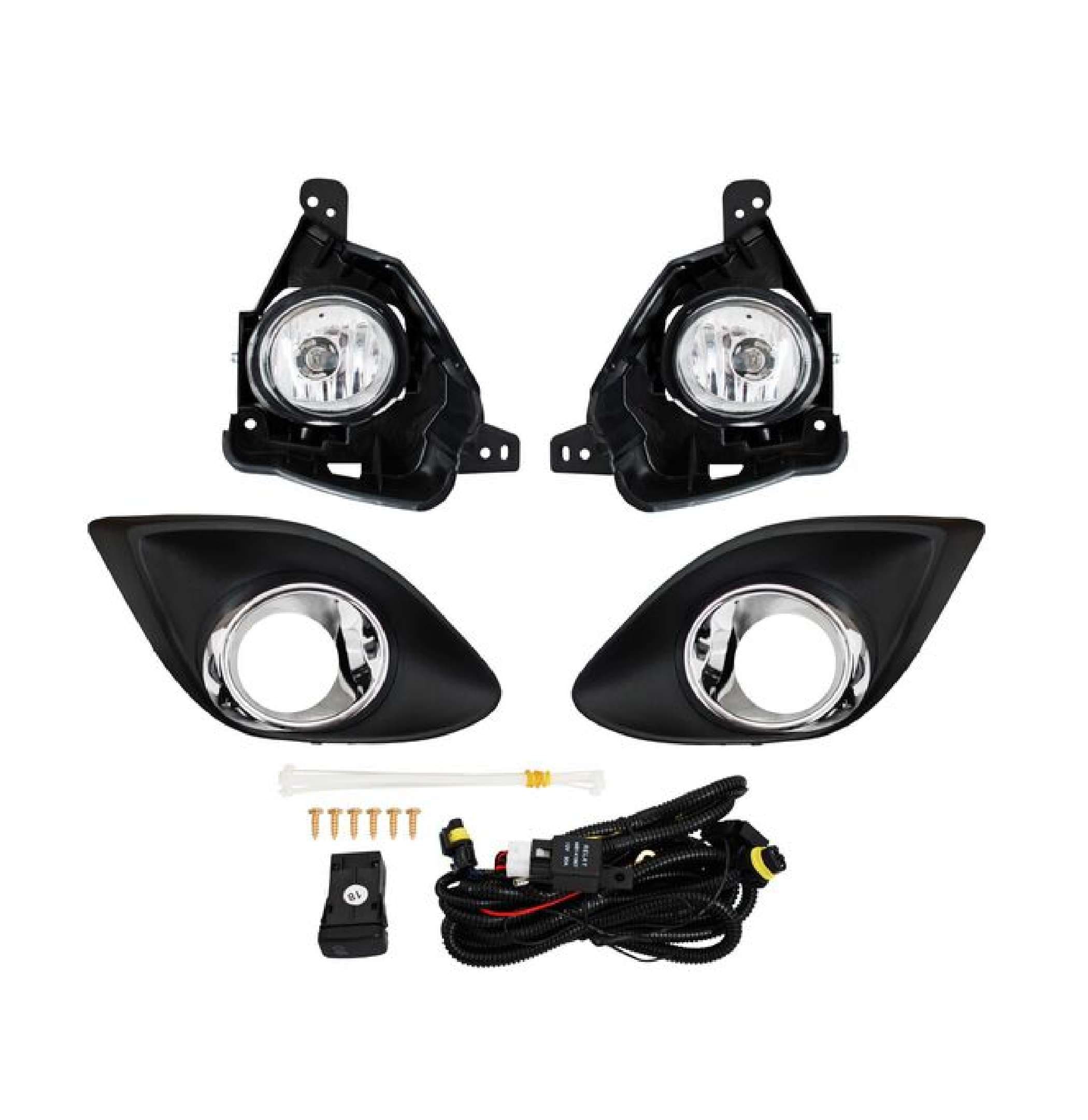 Faro Niebla Mazda 2 2012-2015 Con Parrilla Filo Cromado Juego