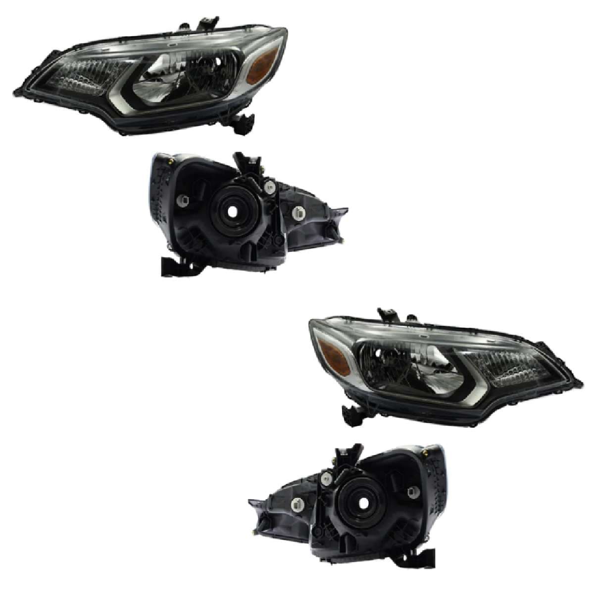Par Faros Honda FIT 2015-2017 Fondo Negro Mica Ámbar