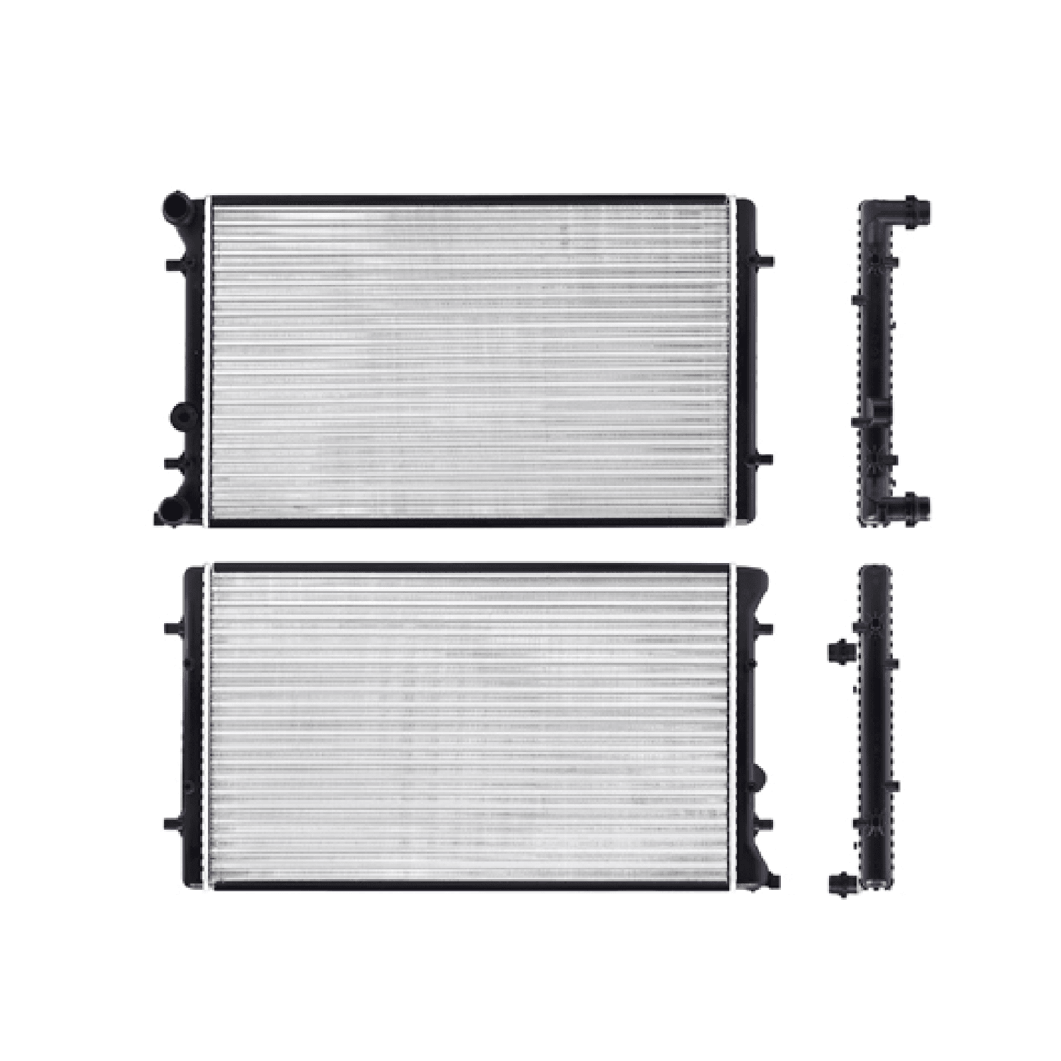 Radiador Audi A3 2001-2010 / Tt 2000-2006 / Seat Altea 2005-2008 / Leon 1999-2013 / Toledo 2006-2007 / Volkswagen Golf 1999-2007 / Jetta 1999-2015 / Jetta Clasico 2008-2015 / Passat 2006-2010 Standard