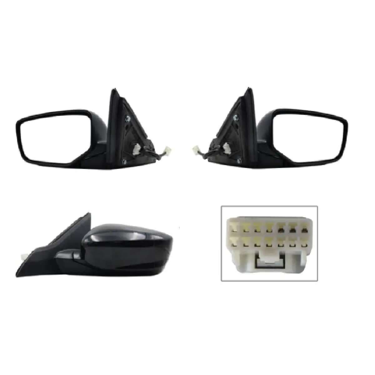 Par Espejos Eléctrico Honda Accord 4 Puertas 2013-2017 Negro Para Pintar 3 Pines
